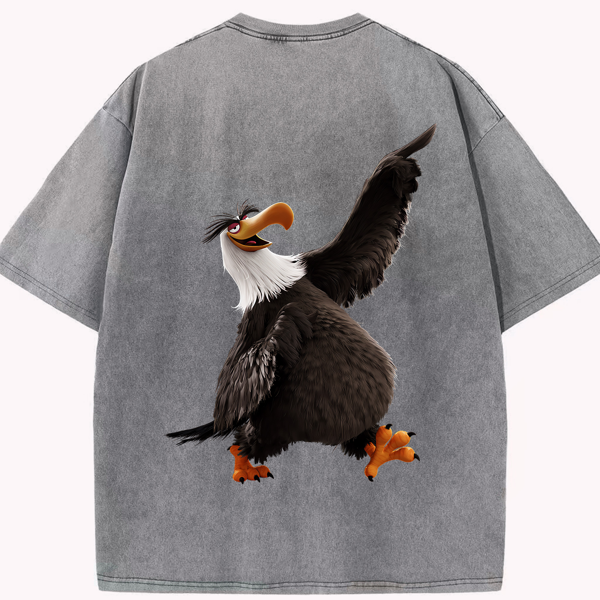 （画像用） Angry Birds アングリーバード 綿100% ヴィンテージ風 半袖Tシャツ（背面プリント）