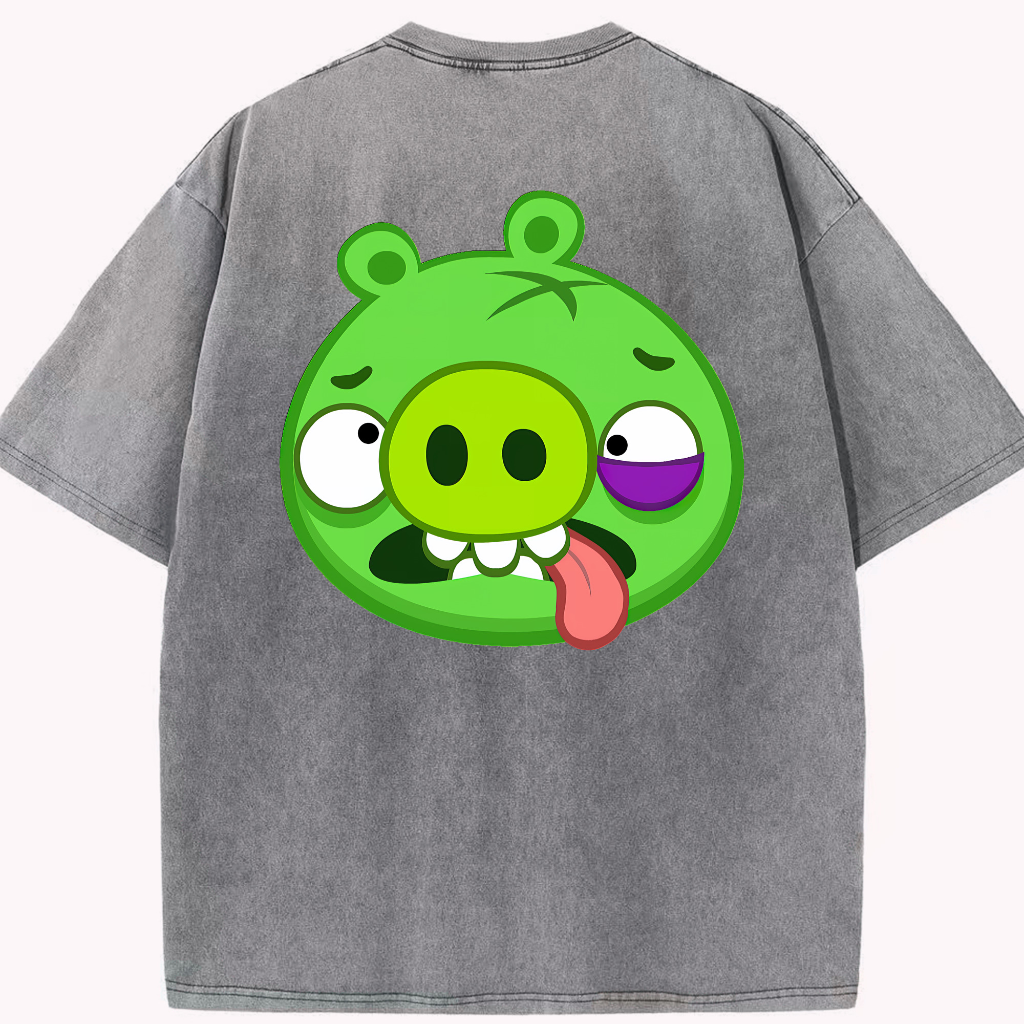 （画像用） Angry Birds アングリーバード 綿100% ヴィンテージ風 半袖Tシャツ（背面プリント）