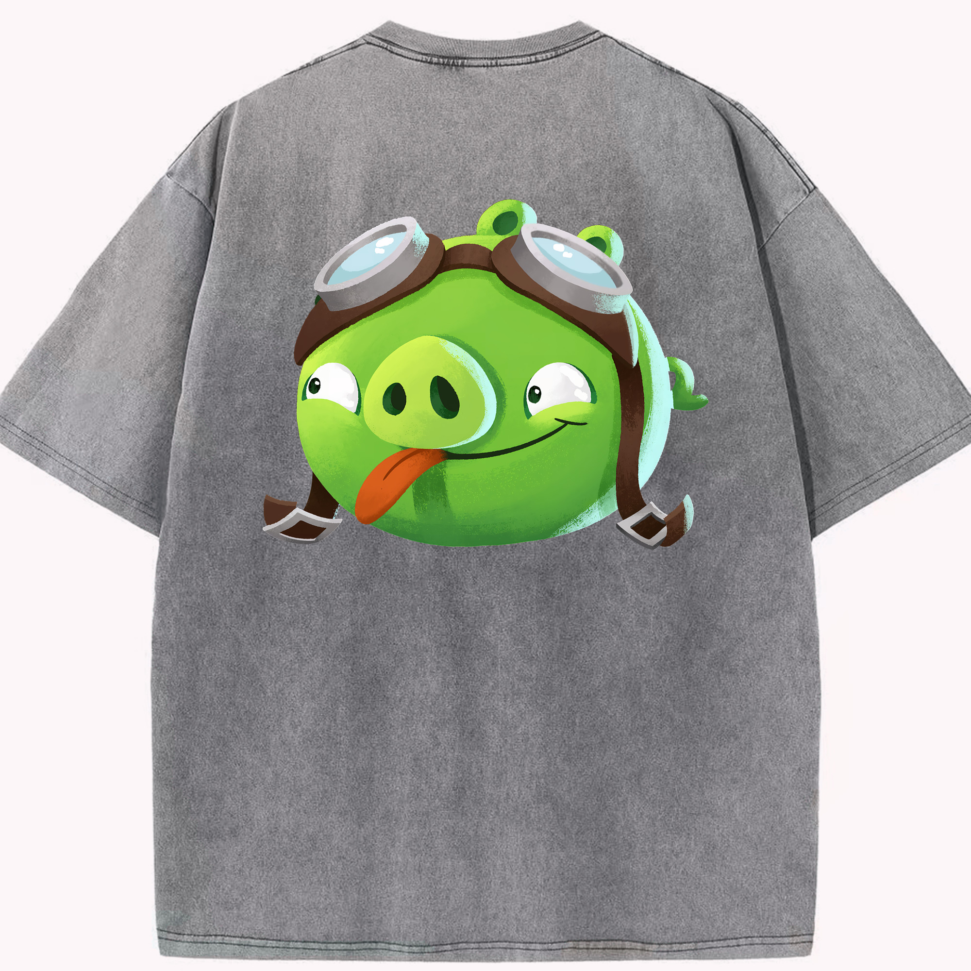 （画像用） Angry Birds アングリーバード 綿100% ヴィンテージ風 半袖Tシャツ（背面プリント）