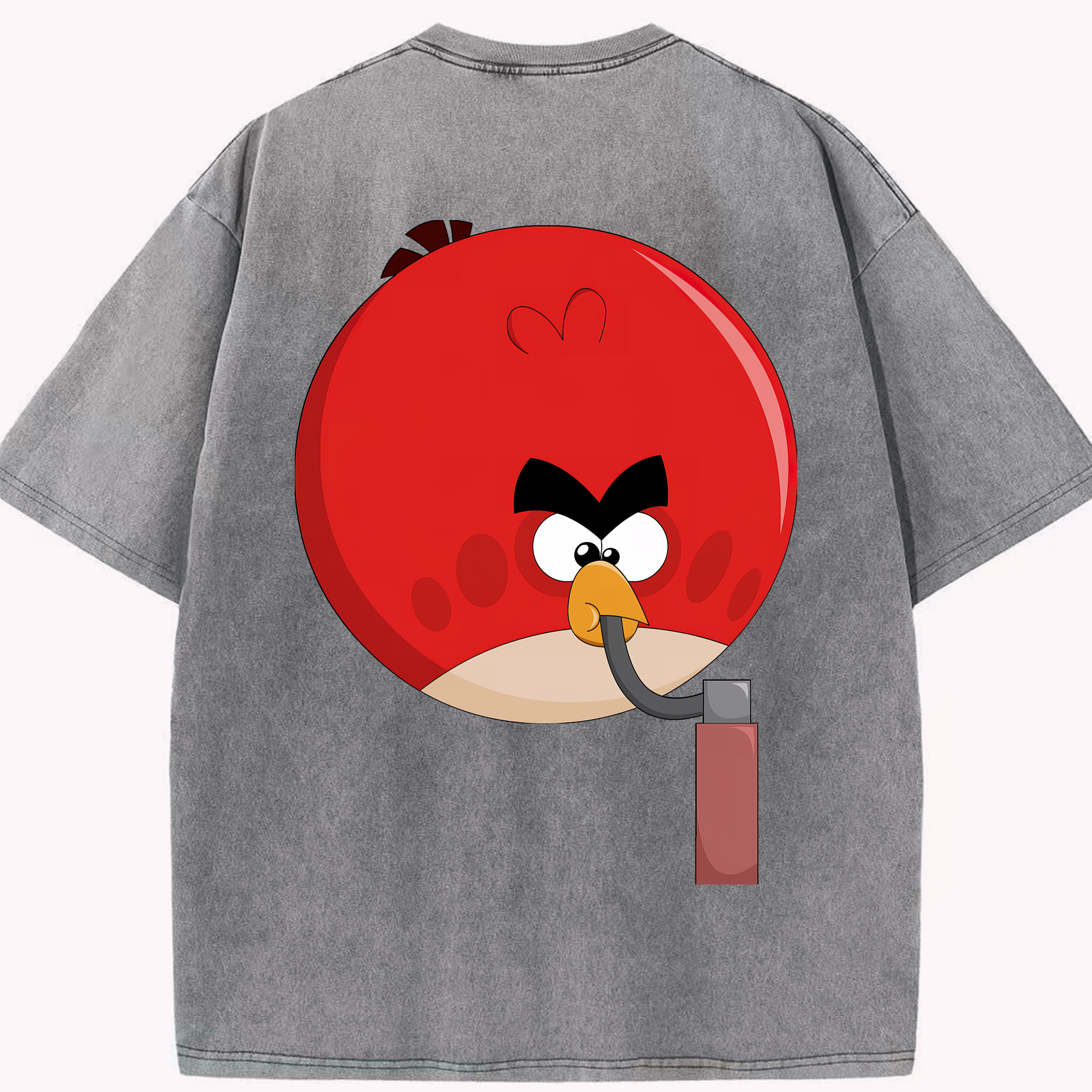 （画像用） Angry Birds アングリーバード 綿100% ヴィンテージ風 半袖Tシャツ（背面プリント）