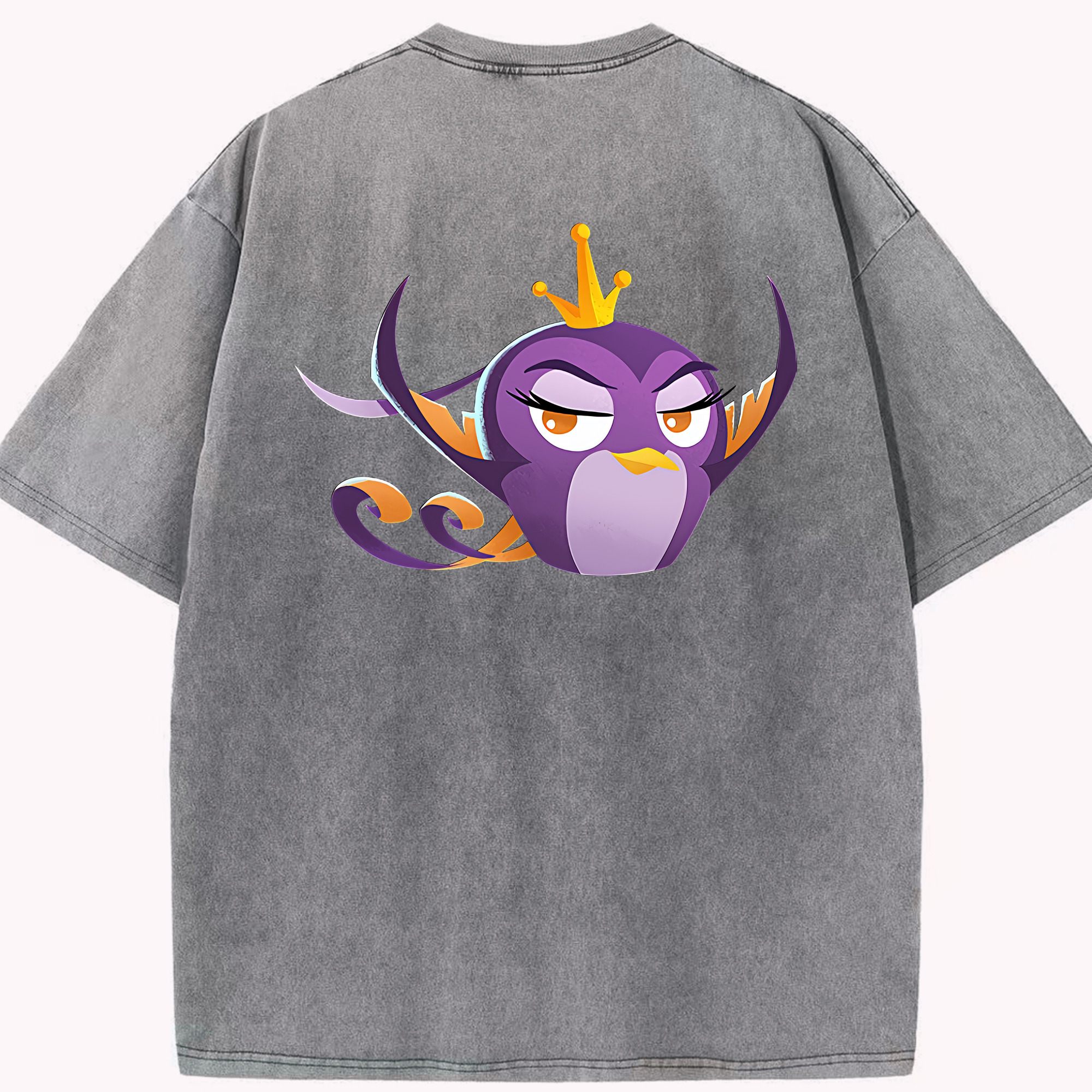 （画像用） Angry Birds アングリーバード 綿100% ヴィンテージ風 半袖Tシャツ（背面プリント）