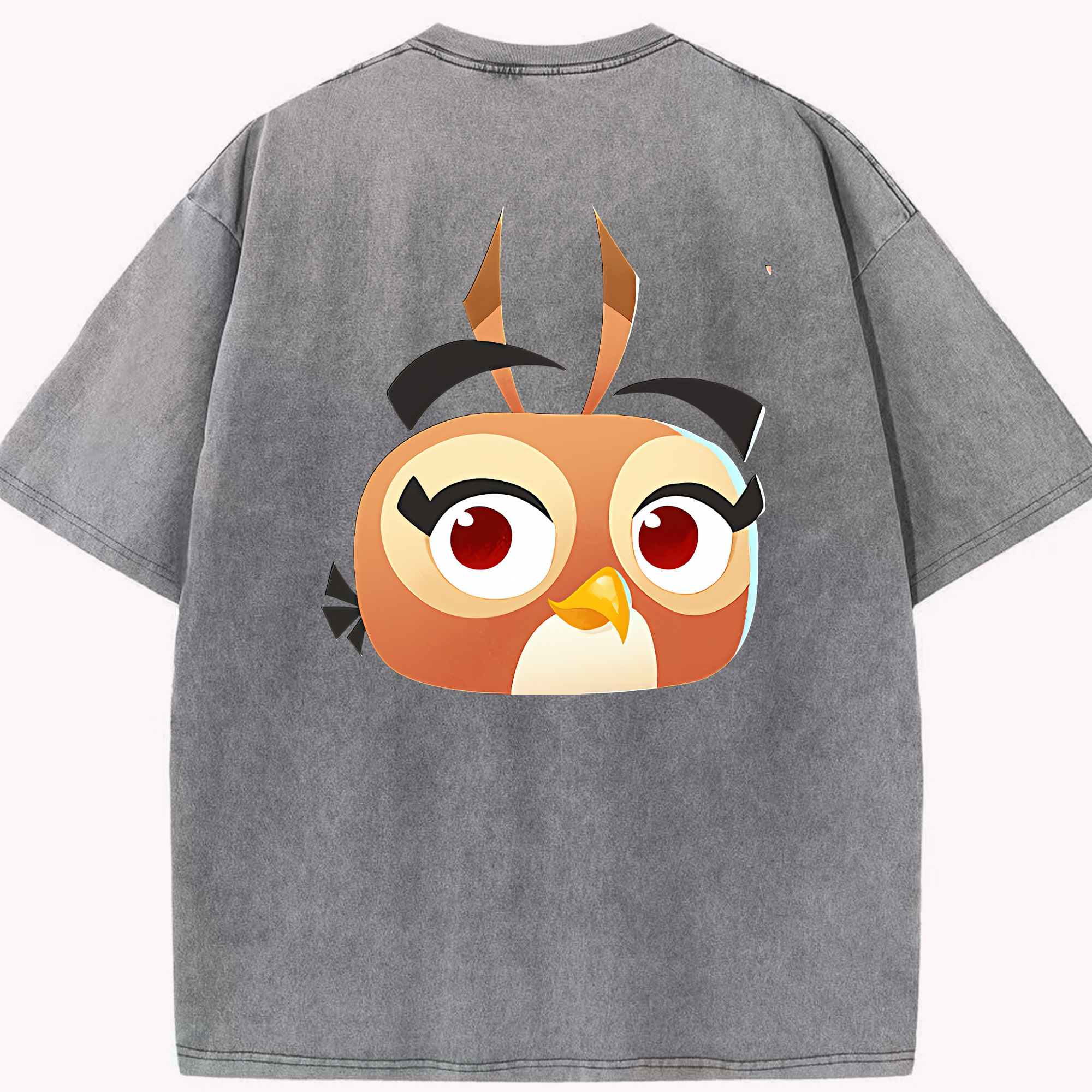 （画像用） Angry Birds アングリーバード 綿100% ヴィンテージ風 半袖Tシャツ（背面プリント）