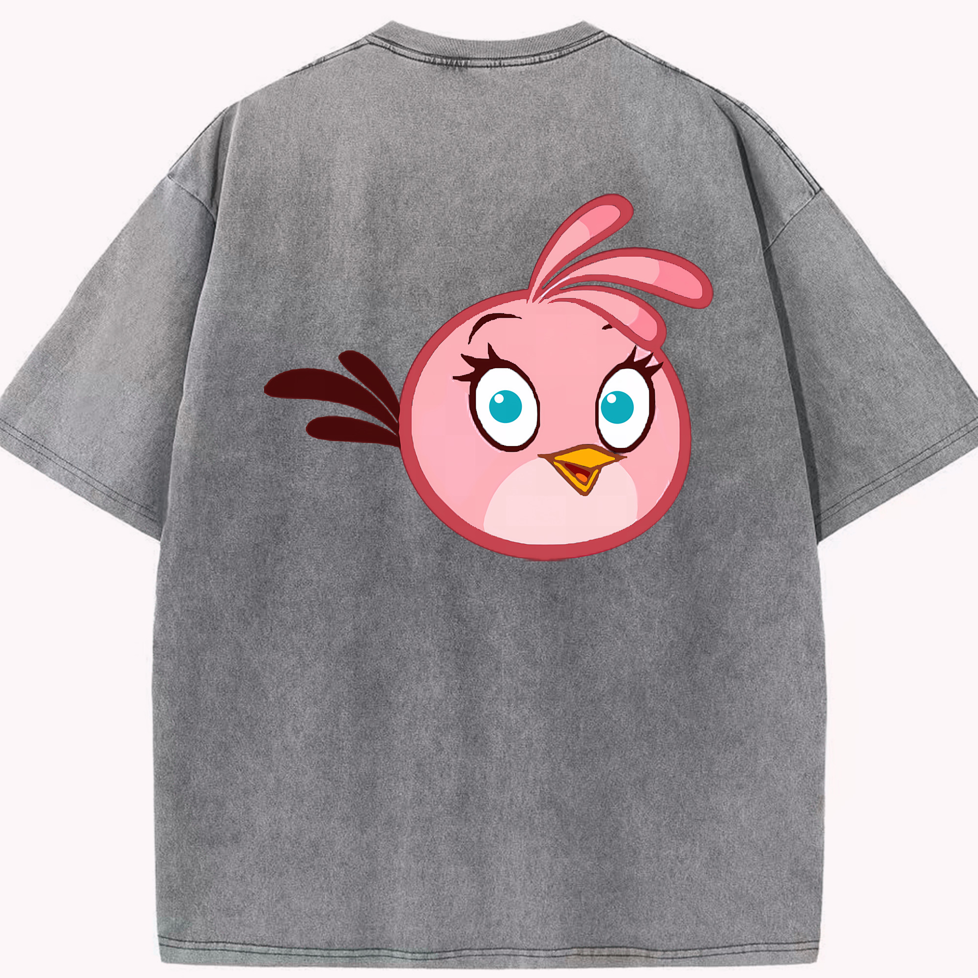 （画像用） Angry Birds アングリーバード 綿100% ヴィンテージ風 半袖Tシャツ（背面プリント）