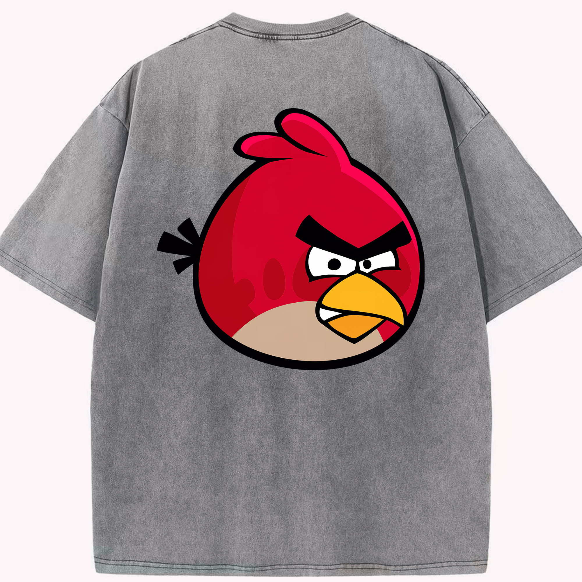 （画像用） Angry Birds アングリーバード 綿100% ヴィンテージ風 半袖Tシャツ（背面プリント）