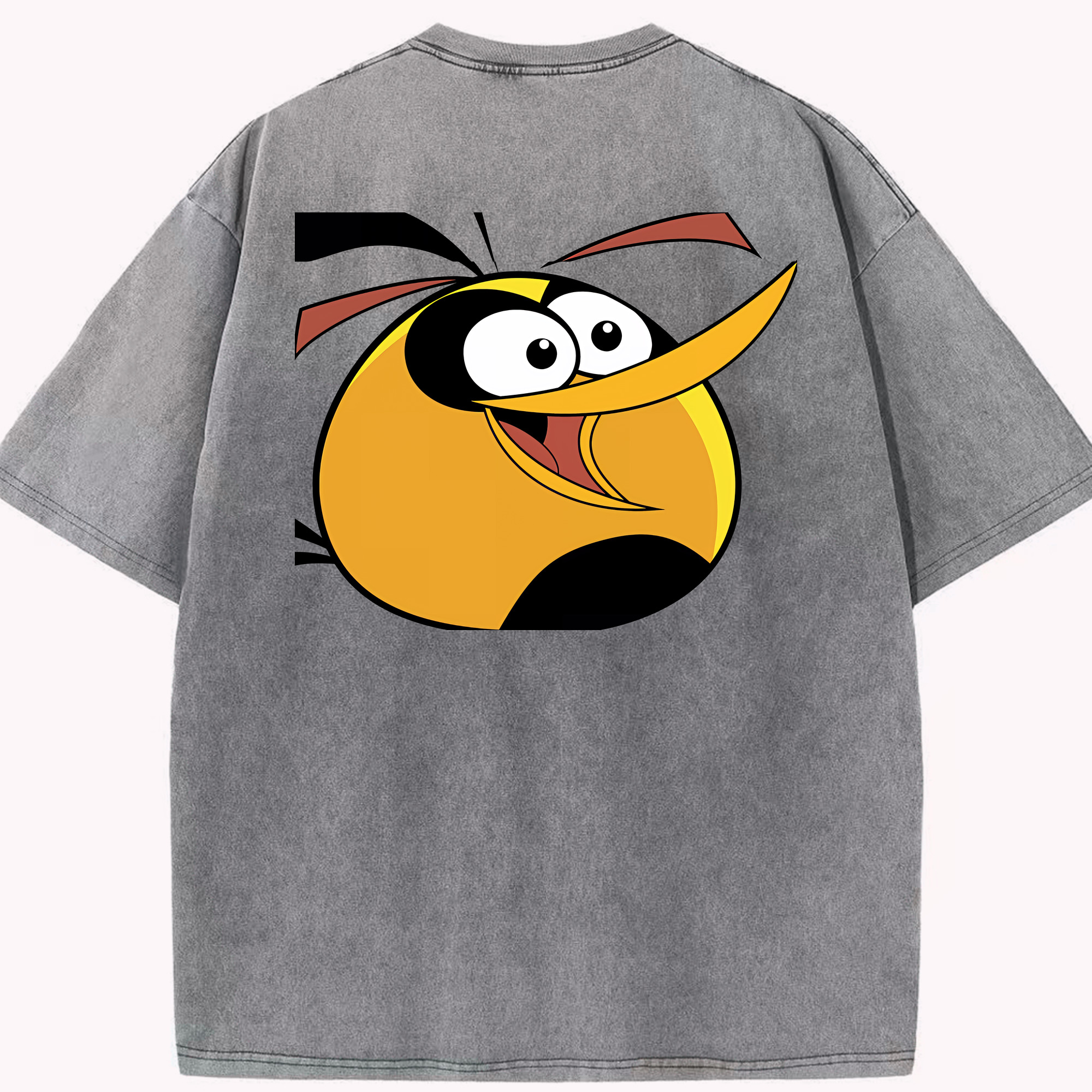 （画像用） Angry Birds アングリーバード 綿100% ヴィンテージ風 半袖Tシャツ（背面プリント）