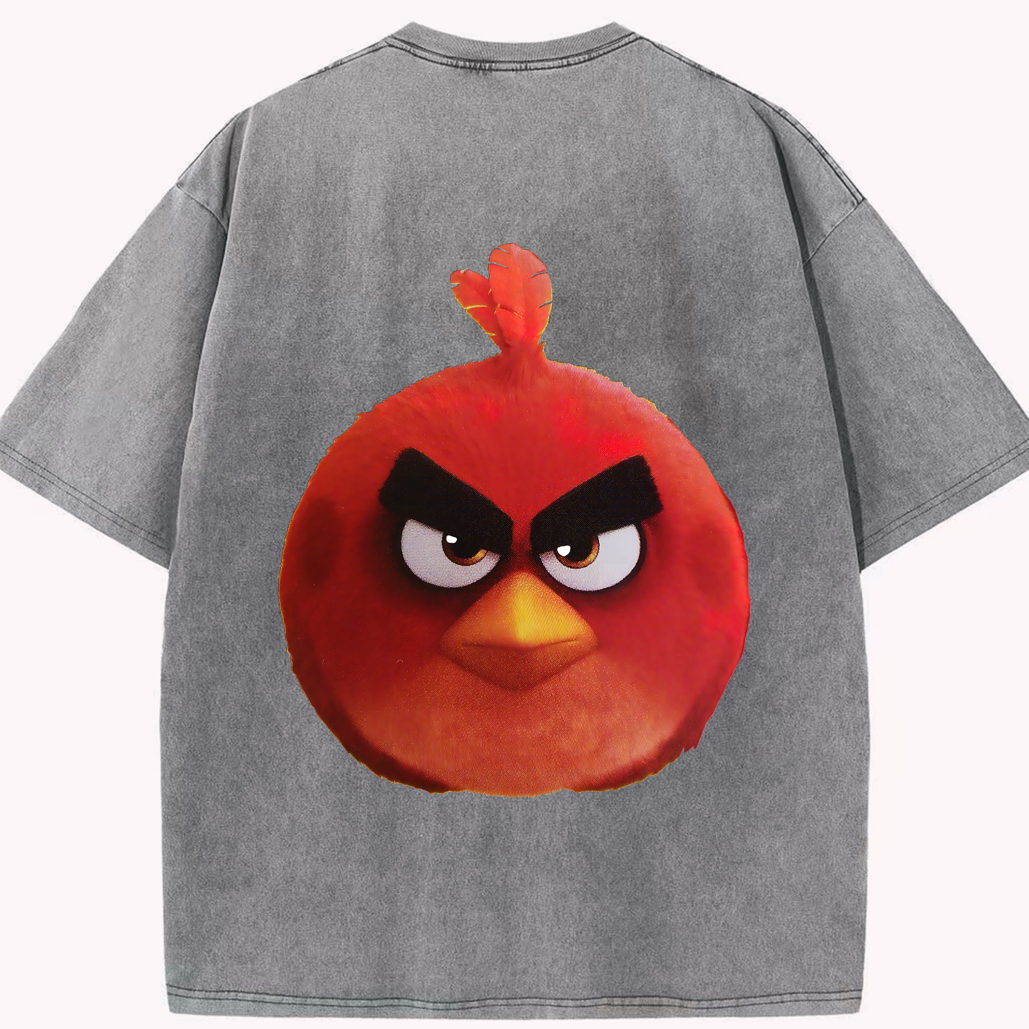 （画像用） Angry Birds アングリーバード 綿100% ヴィンテージ風 半袖Tシャツ（背面プリント）