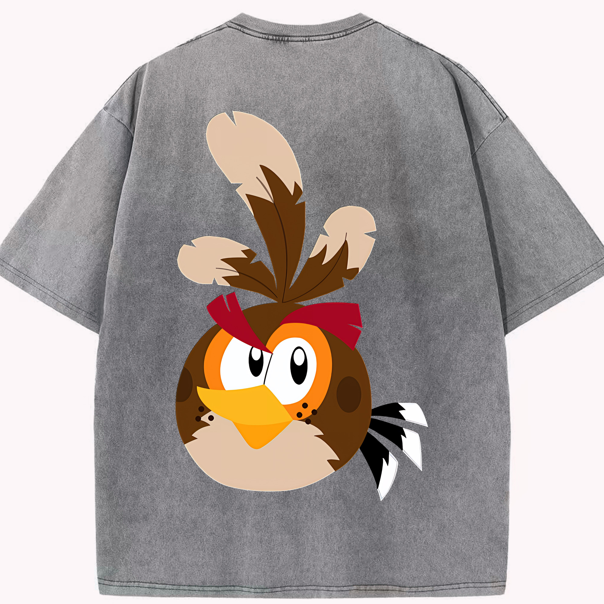 （画像用） Angry Birds アングリーバード 綿100% ヴィンテージ風 半袖Tシャツ（背面プリント）
