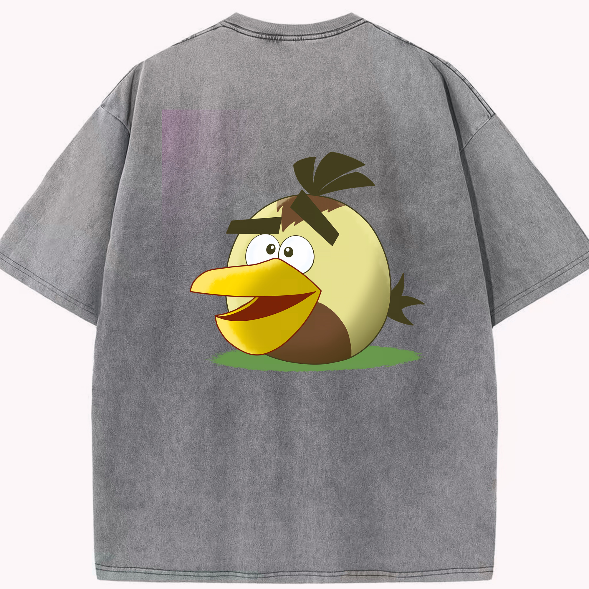 （画像用） Angry Birds アングリーバード 綿100% ヴィンテージ風 半袖Tシャツ（背面プリント）