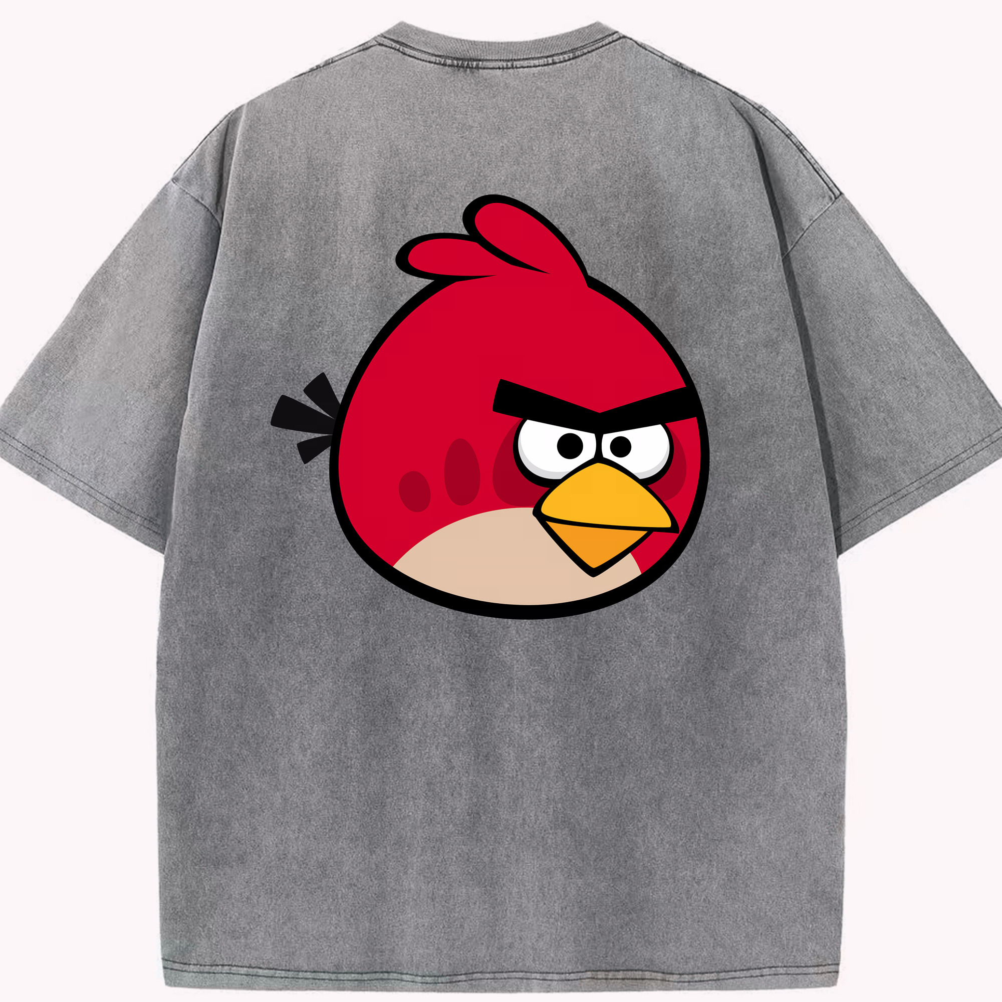 （画像用） Angry Birds アングリーバード 綿100% ヴィンテージ風 半袖Tシャツ（背面プリント）
