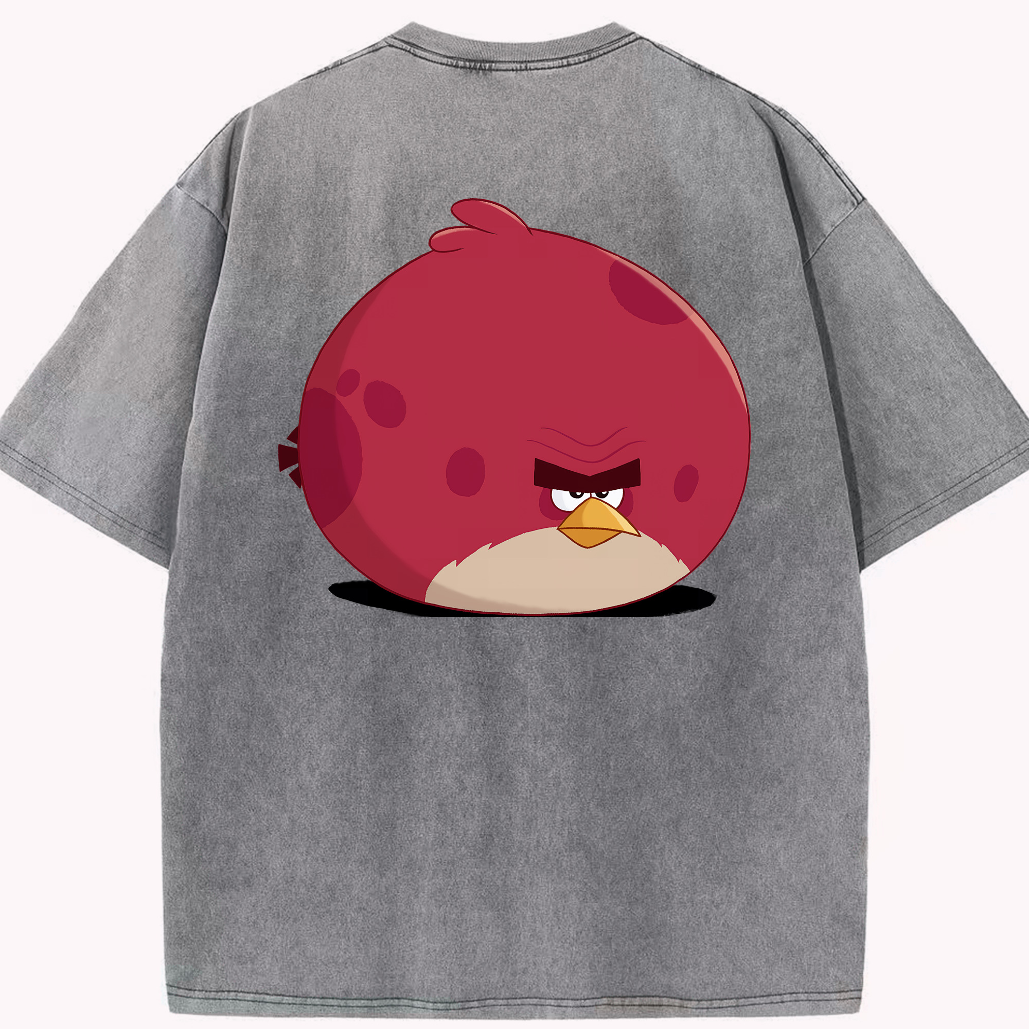 （画像用） Angry Birds アングリーバード 綿100% ヴィンテージ風 半袖Tシャツ（背面プリント）