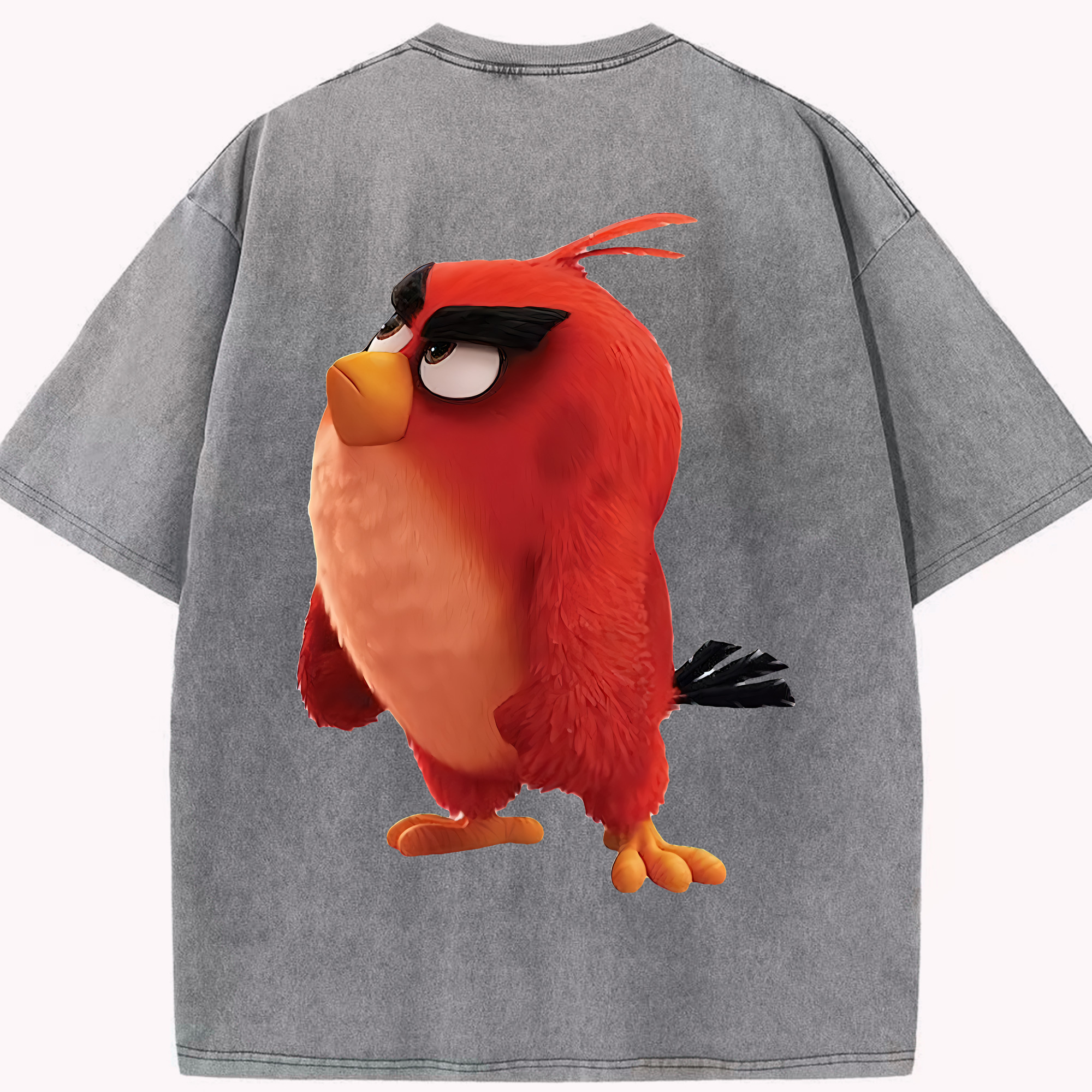 （画像用） Angry Birds アングリーバード 綿100% ヴィンテージ風 半袖Tシャツ（背面プリント）