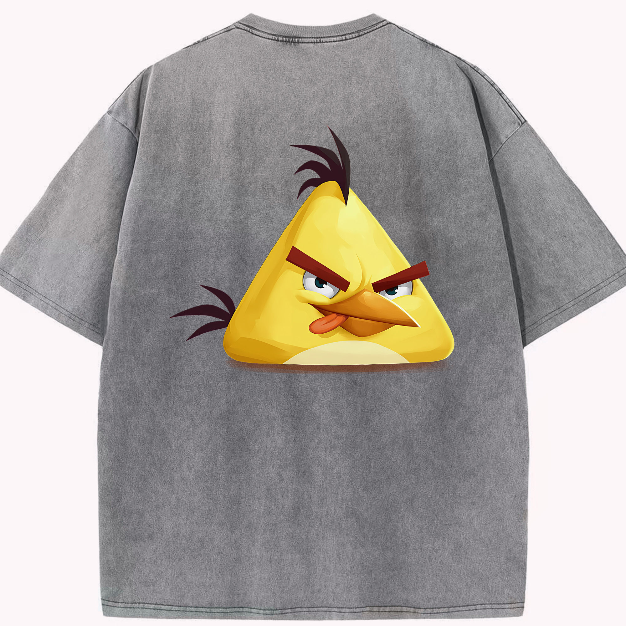 （画像用） Angry Birds アングリーバード 綿100% ヴィンテージ風 半袖Tシャツ（背面プリント）