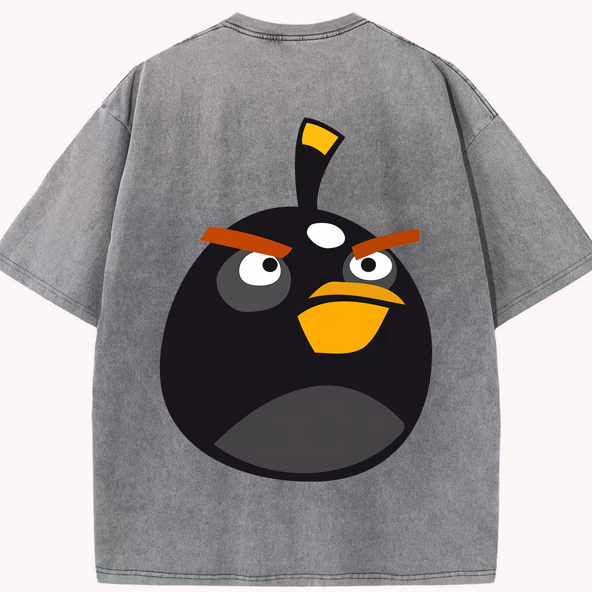 （画像用） Angry Birds アングリーバード 綿100% ヴィンテージ風 半袖Tシャツ（背面プリント）