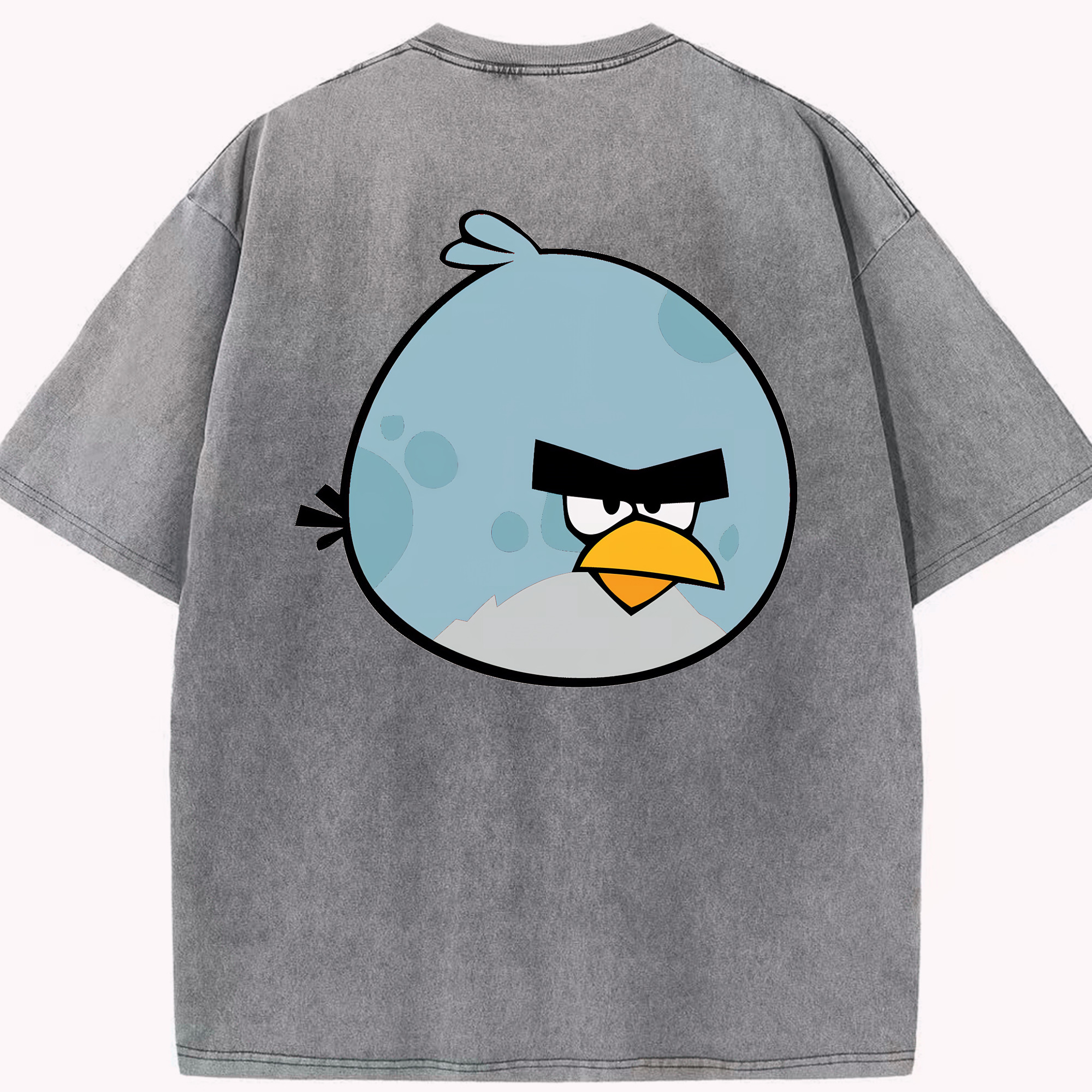 （画像用） Angry Birds アングリーバード 綿100% ヴィンテージ風 半袖Tシャツ（背面プリント）
