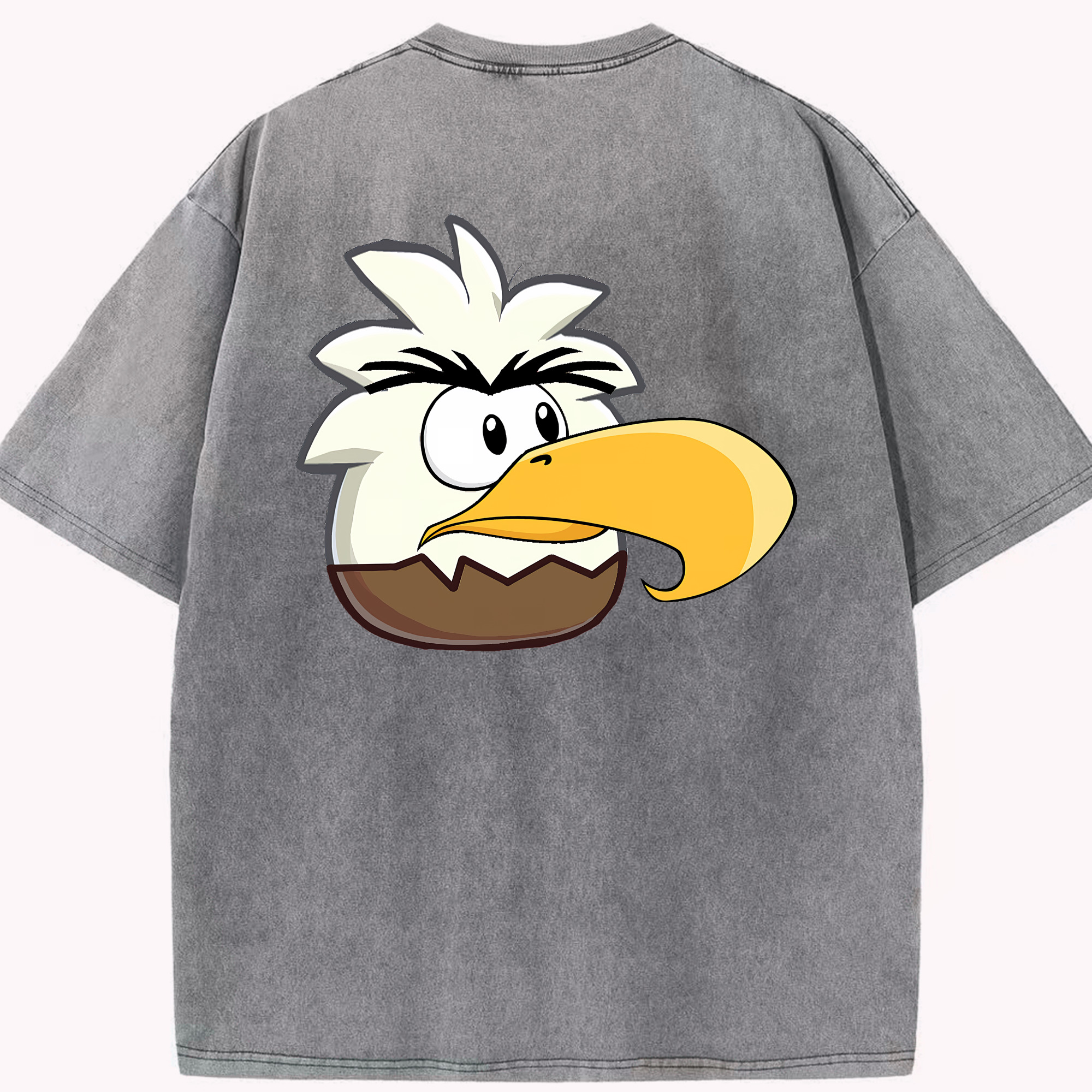 （画像用） Angry Birds アングリーバード 綿100% ヴィンテージ風 半袖Tシャツ（背面プリント）