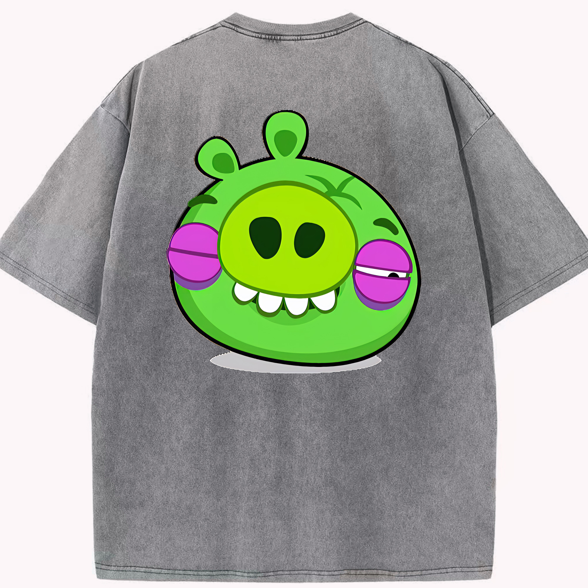 （画像用） Angry Birds アングリーバード 綿100% ヴィンテージ風 半袖Tシャツ（背面プリント）