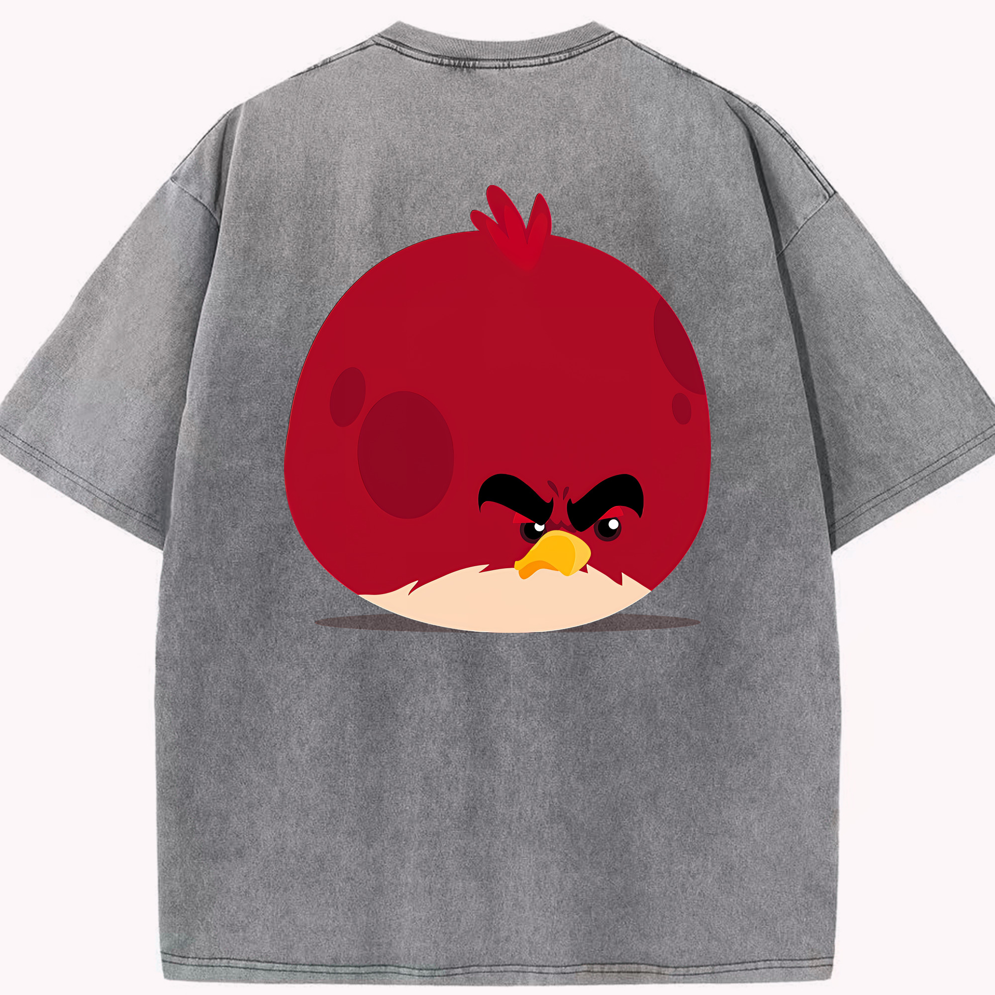 （画像用） Angry Birds アングリーバード 綿100% ヴィンテージ風 半袖Tシャツ（背面プリント）