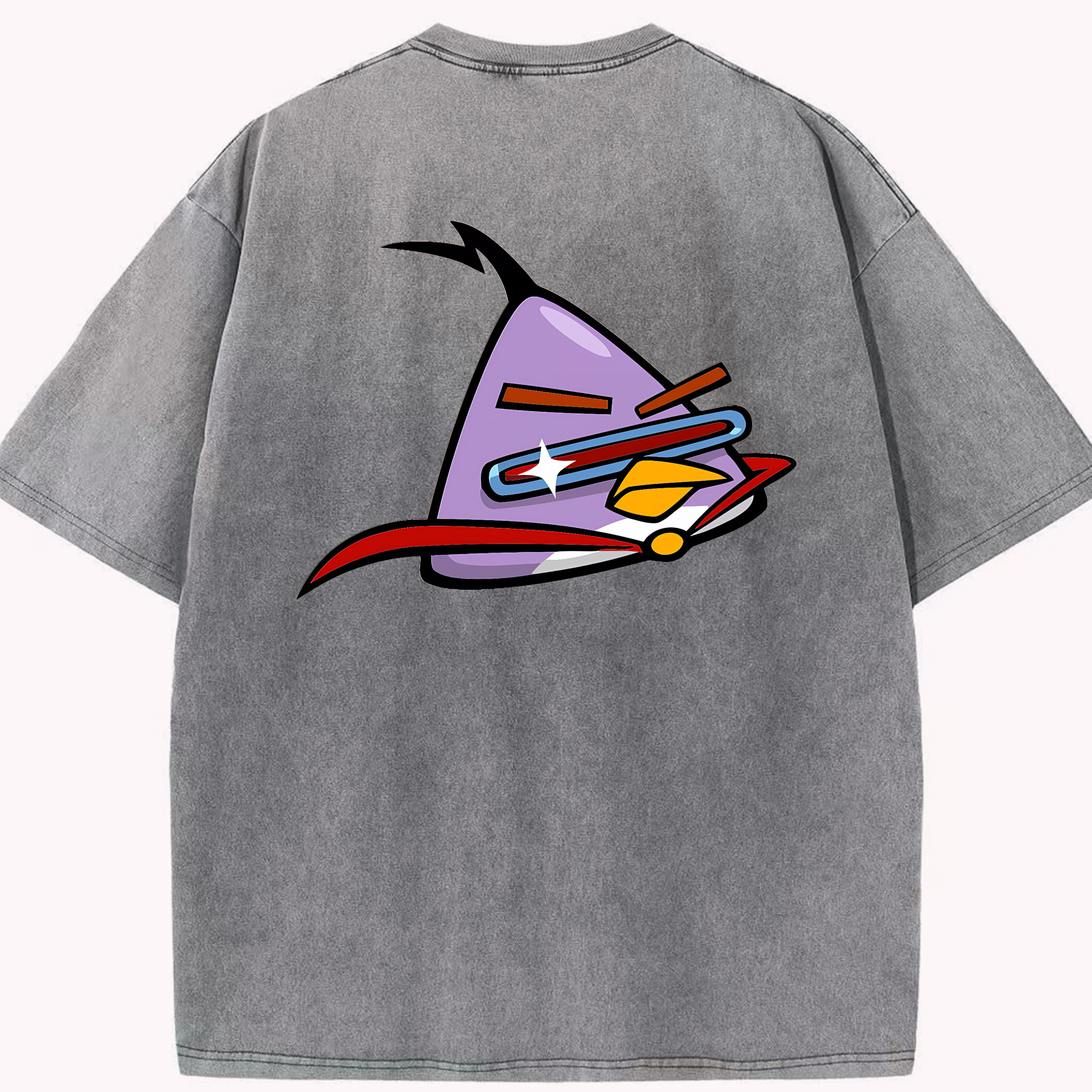 （画像用） Angry Birds アングリーバード 綿100% ヴィンテージ風 半袖Tシャツ（背面プリント）