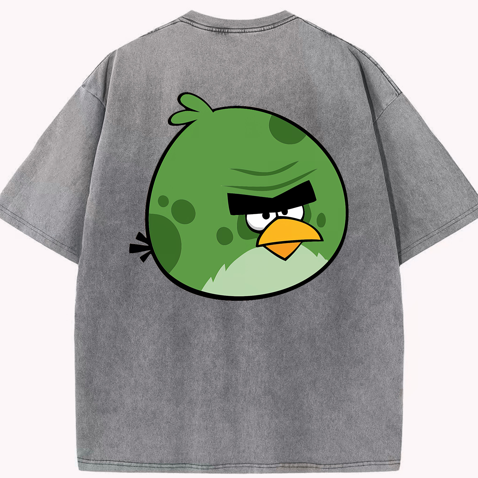 （画像用） Angry Birds アングリーバード 綿100% ヴィンテージ風 半袖Tシャツ（背面プリント）