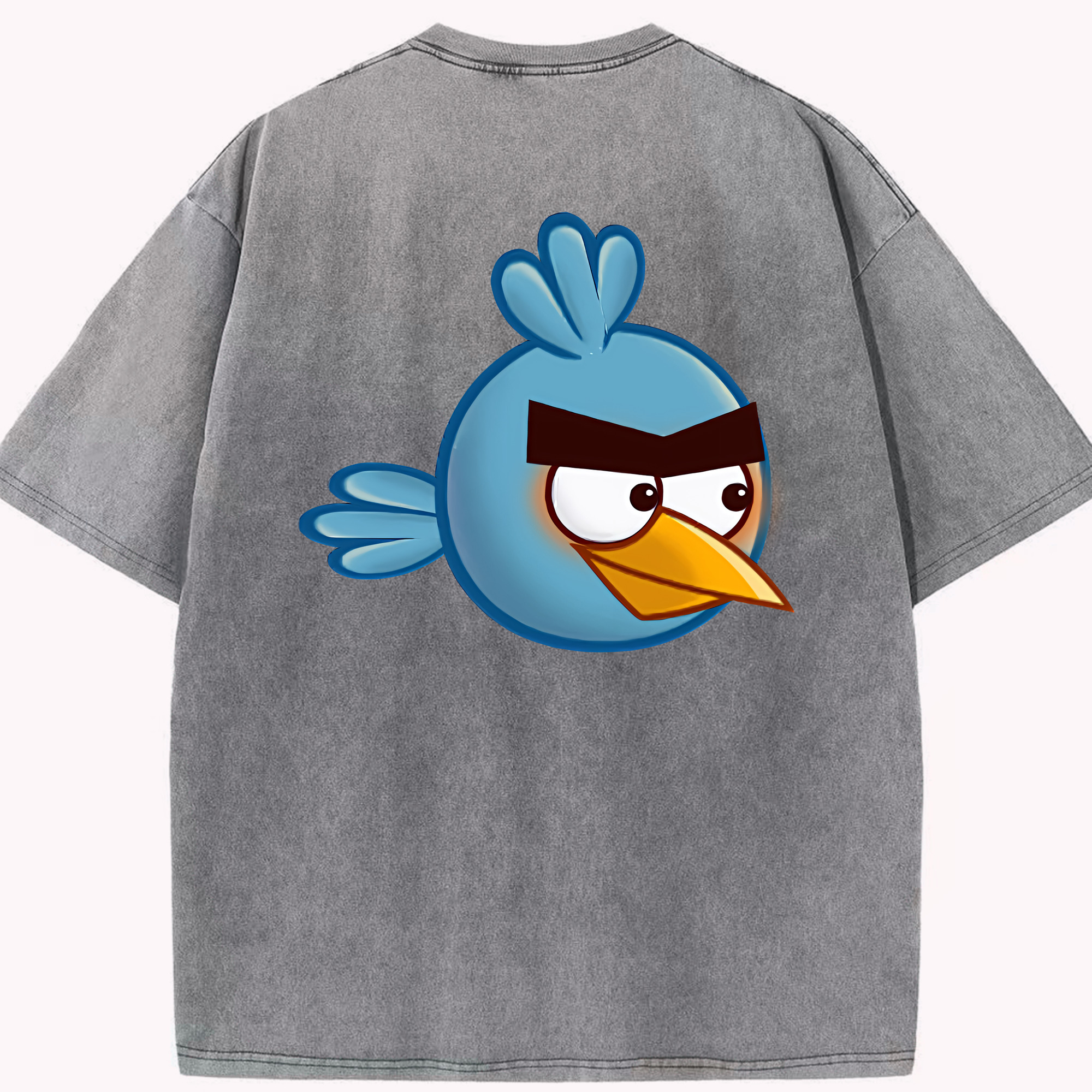 （画像用） Angry Birds アングリーバード 綿100% ヴィンテージ風 半袖Tシャツ（背面プリント）