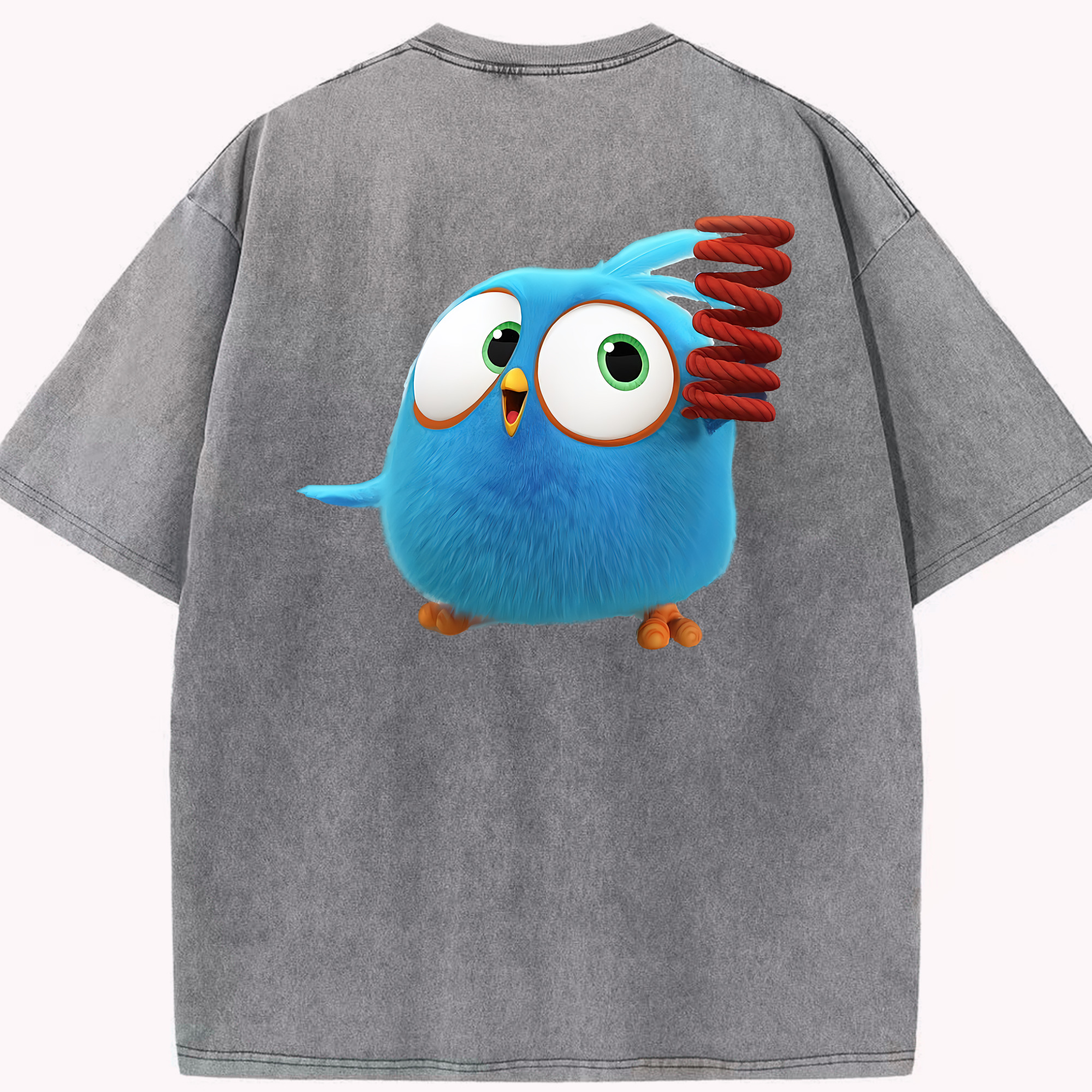 （画像用） Angry Birds アングリーバード 綿100% ヴィンテージ風 半袖Tシャツ（背面プリント）