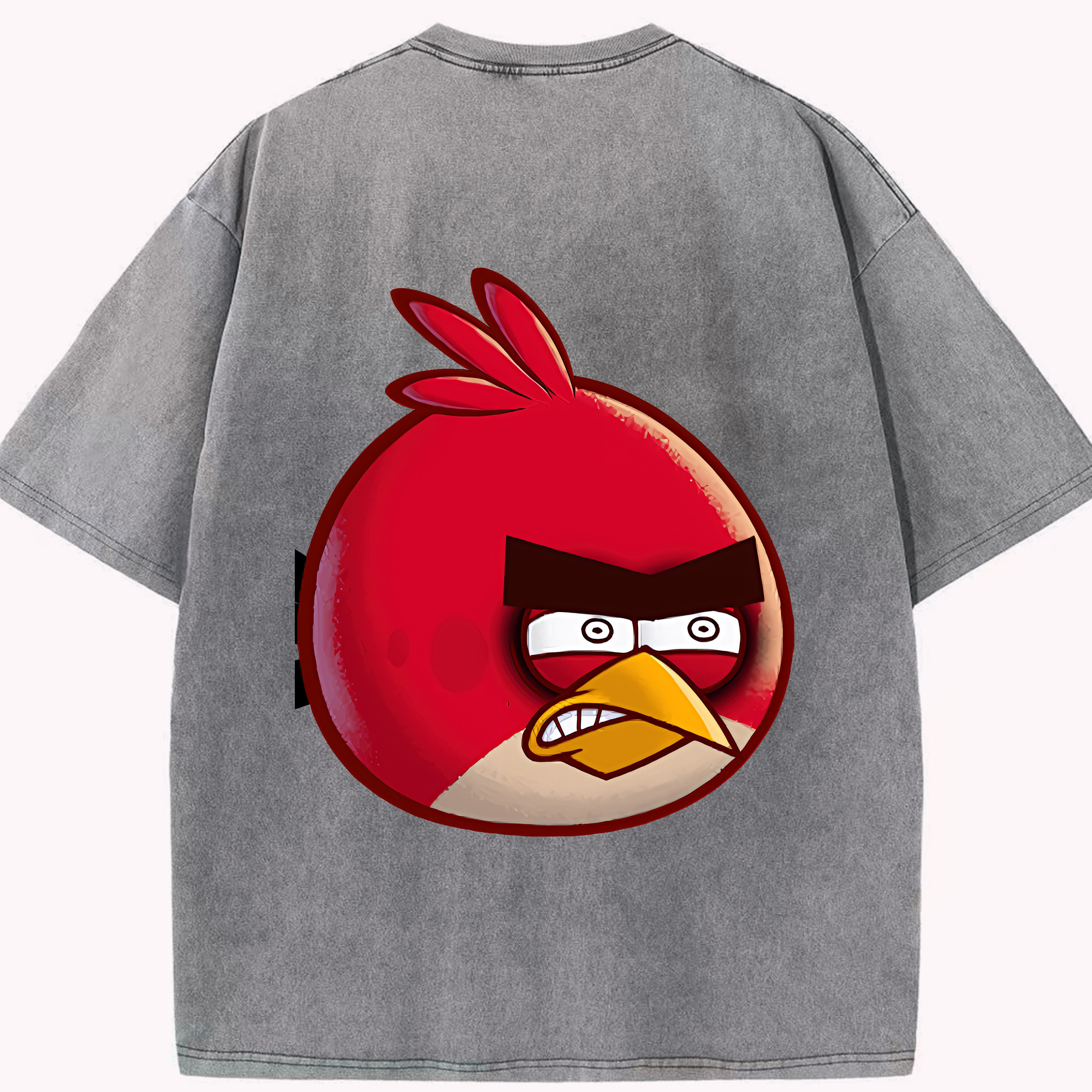 （画像用） Angry Birds アングリーバード 綿100% ヴィンテージ風 半袖Tシャツ（背面プリント）