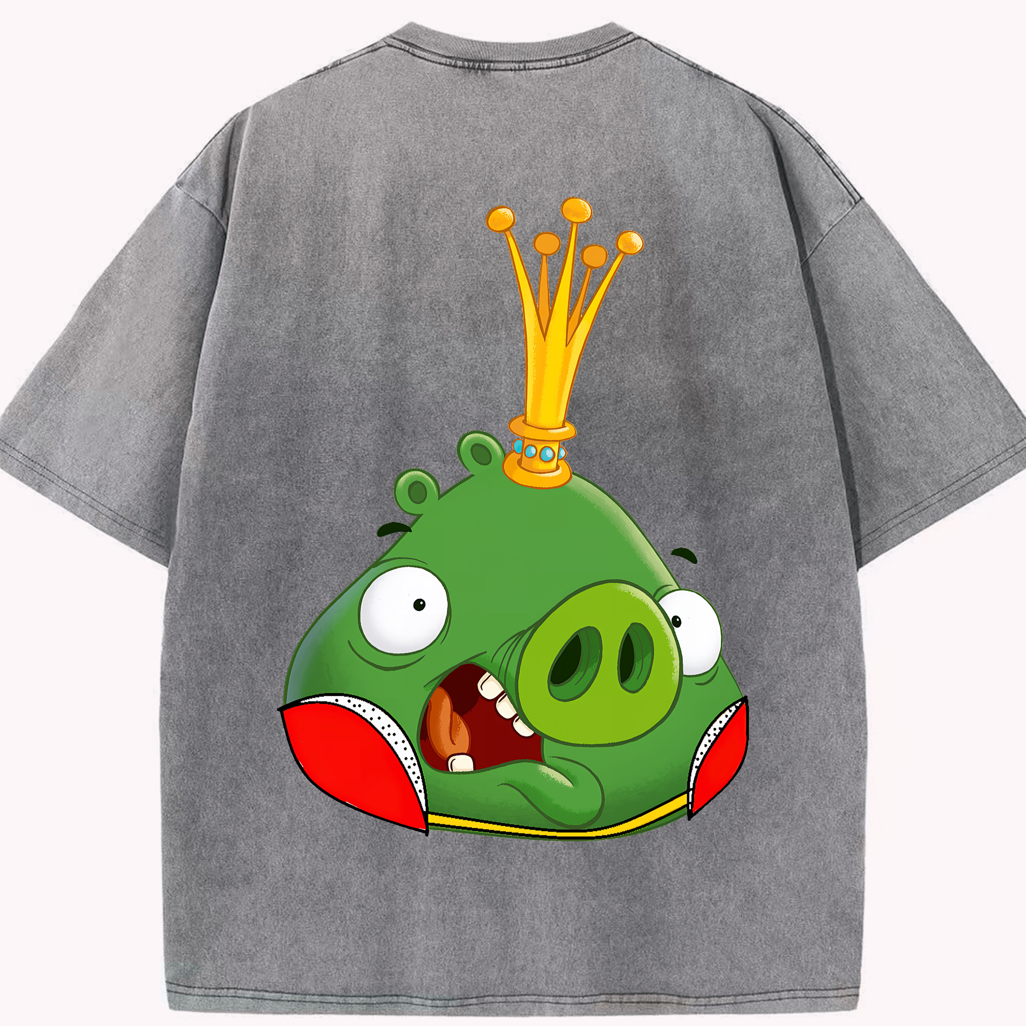 （画像用） Angry Birds アングリーバード 綿100% ヴィンテージ風 半袖Tシャツ（背面プリント）