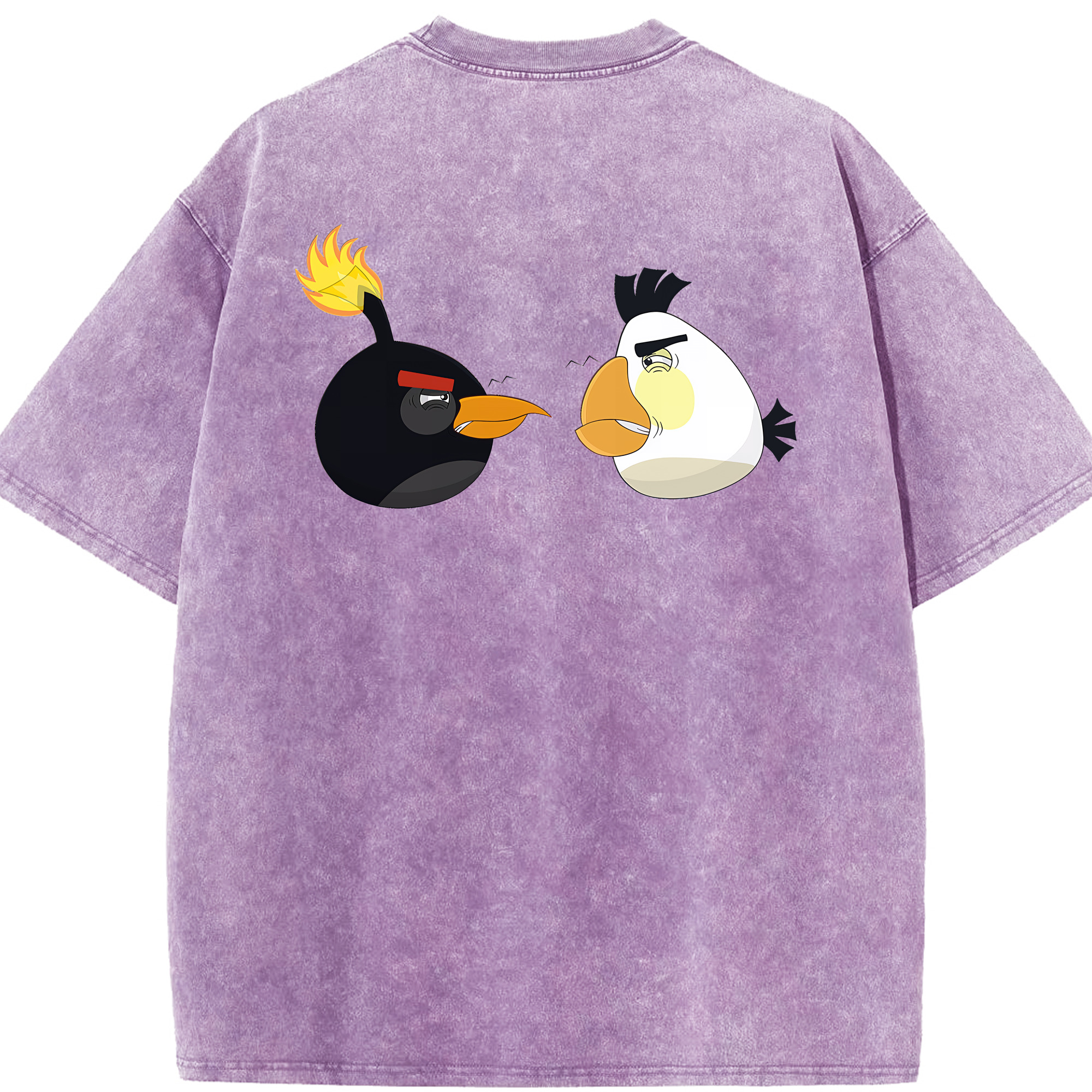 （画像用） Angry Birds アングリーバード 綿100% ヴィンテージ風 半袖Tシャツ（背面プリント）