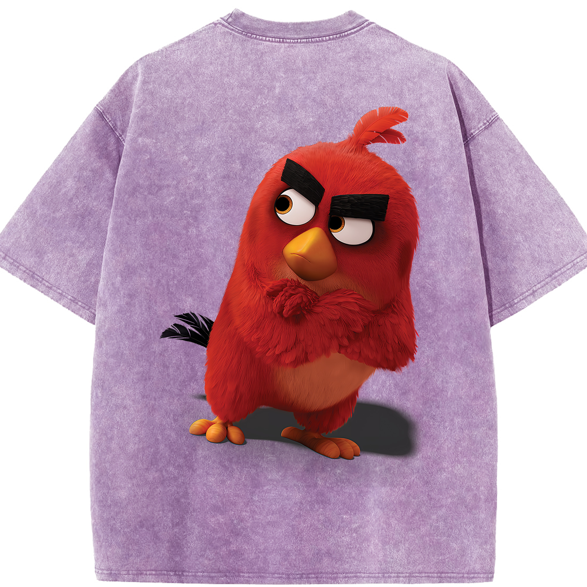 （画像用） Angry Birds アングリーバード 綿100% ヴィンテージ風 半袖Tシャツ（背面プリント）