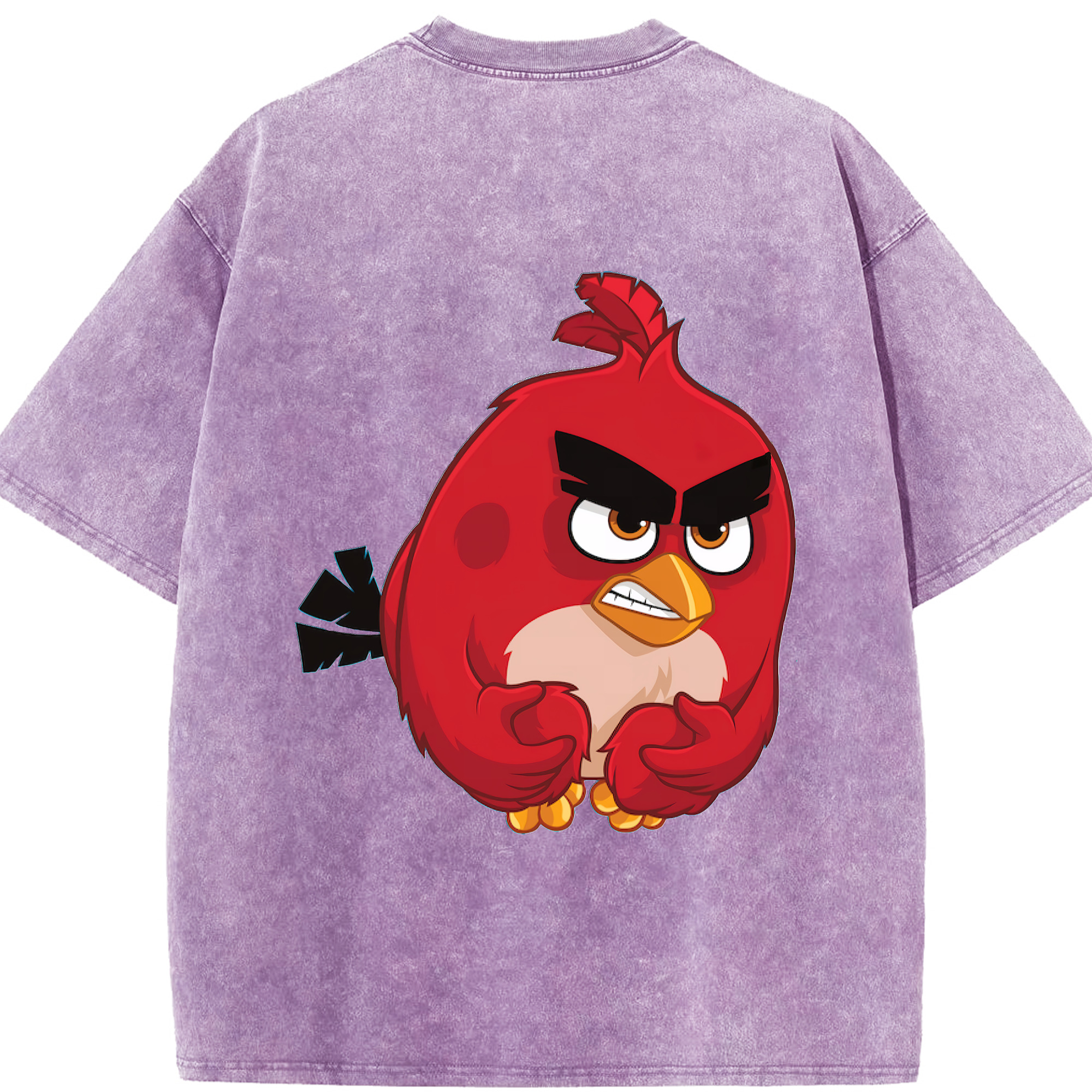 （画像用） Angry Birds アングリーバード 綿100% ヴィンテージ風 半袖Tシャツ（背面プリント）
