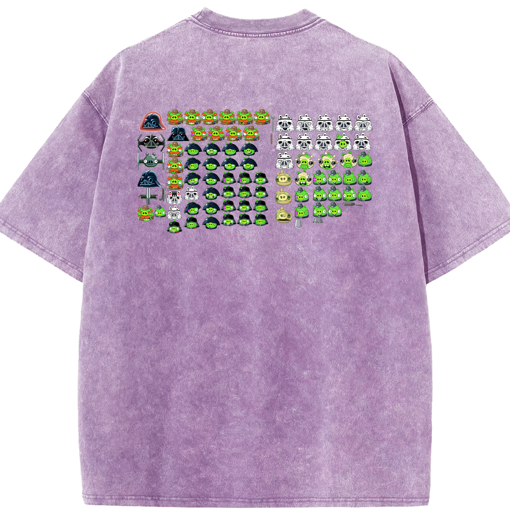 （画像用） Angry Birds アングリーバード 綿100% ヴィンテージ風 半袖Tシャツ（背面プリント）