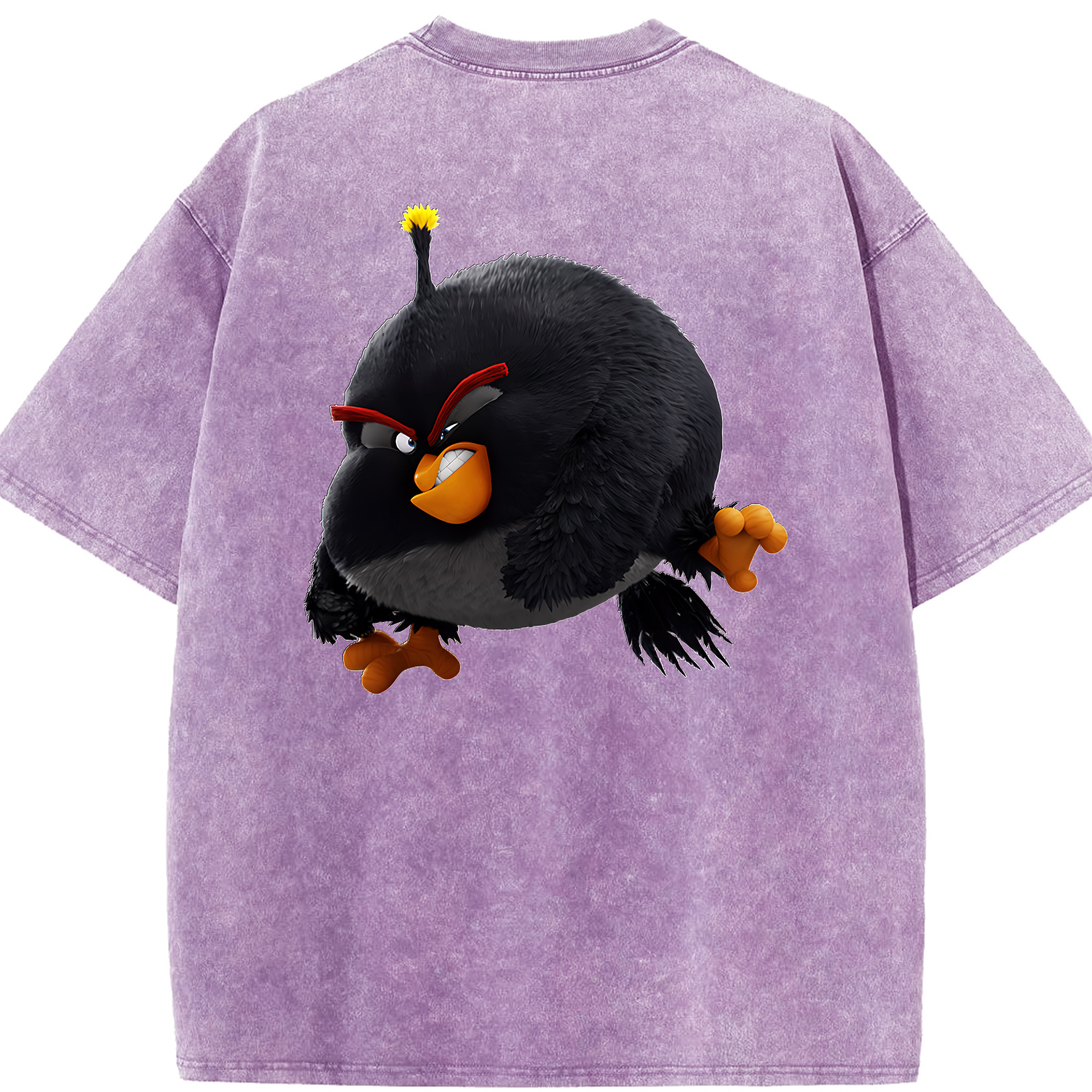 （画像用） Angry Birds アングリーバード 綿100% ヴィンテージ風 半袖Tシャツ（背面プリント）