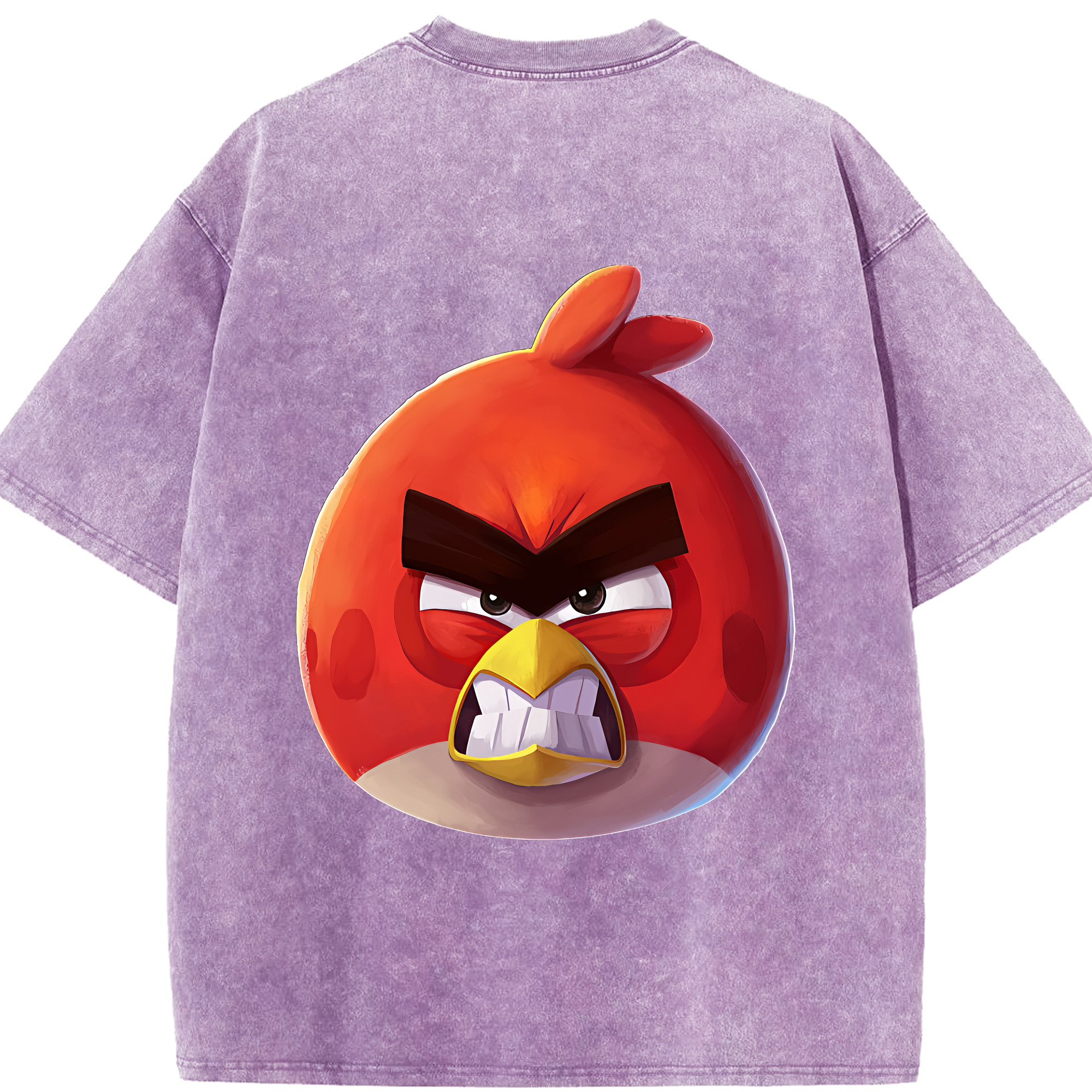 （画像用） Angry Birds アングリーバード 綿100% ヴィンテージ風 半袖Tシャツ（背面プリント）