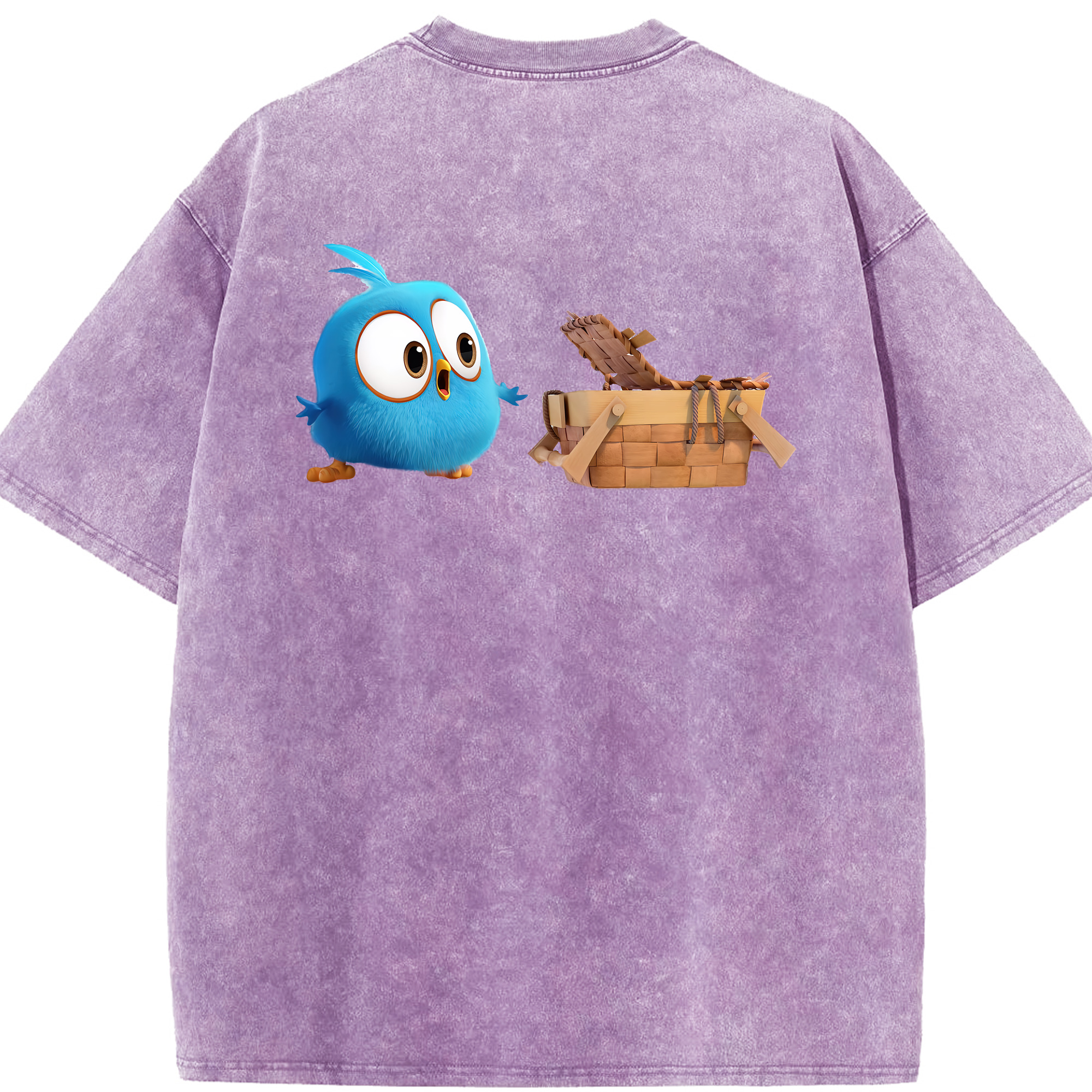 （画像用） Angry Birds アングリーバード 綿100% ヴィンテージ風 半袖Tシャツ（背面プリント）
