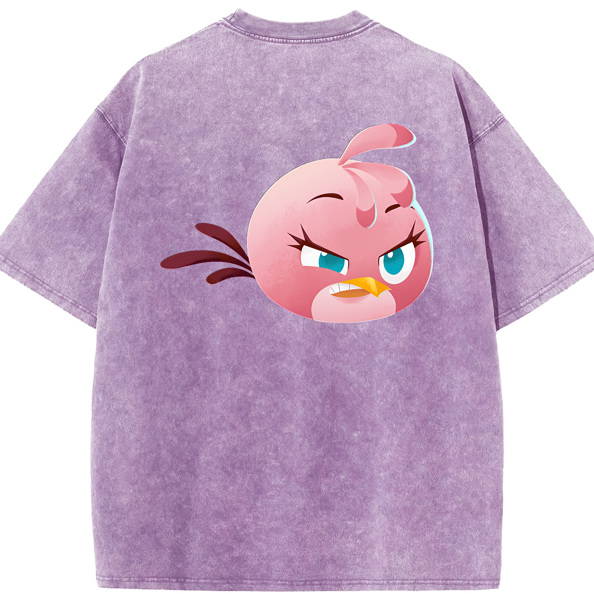 （画像用） Angry Birds アングリーバード 綿100% ヴィンテージ風 半袖Tシャツ（背面プリント）