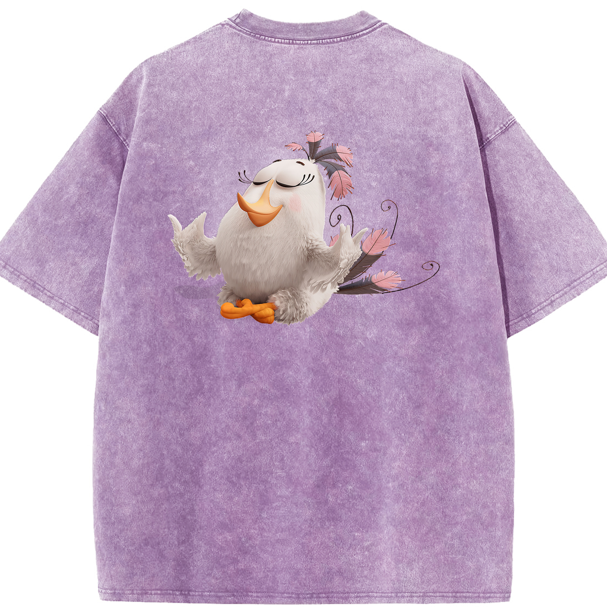 （画像用） Angry Birds アングリーバード 綿100% ヴィンテージ風 半袖Tシャツ（背面プリント）