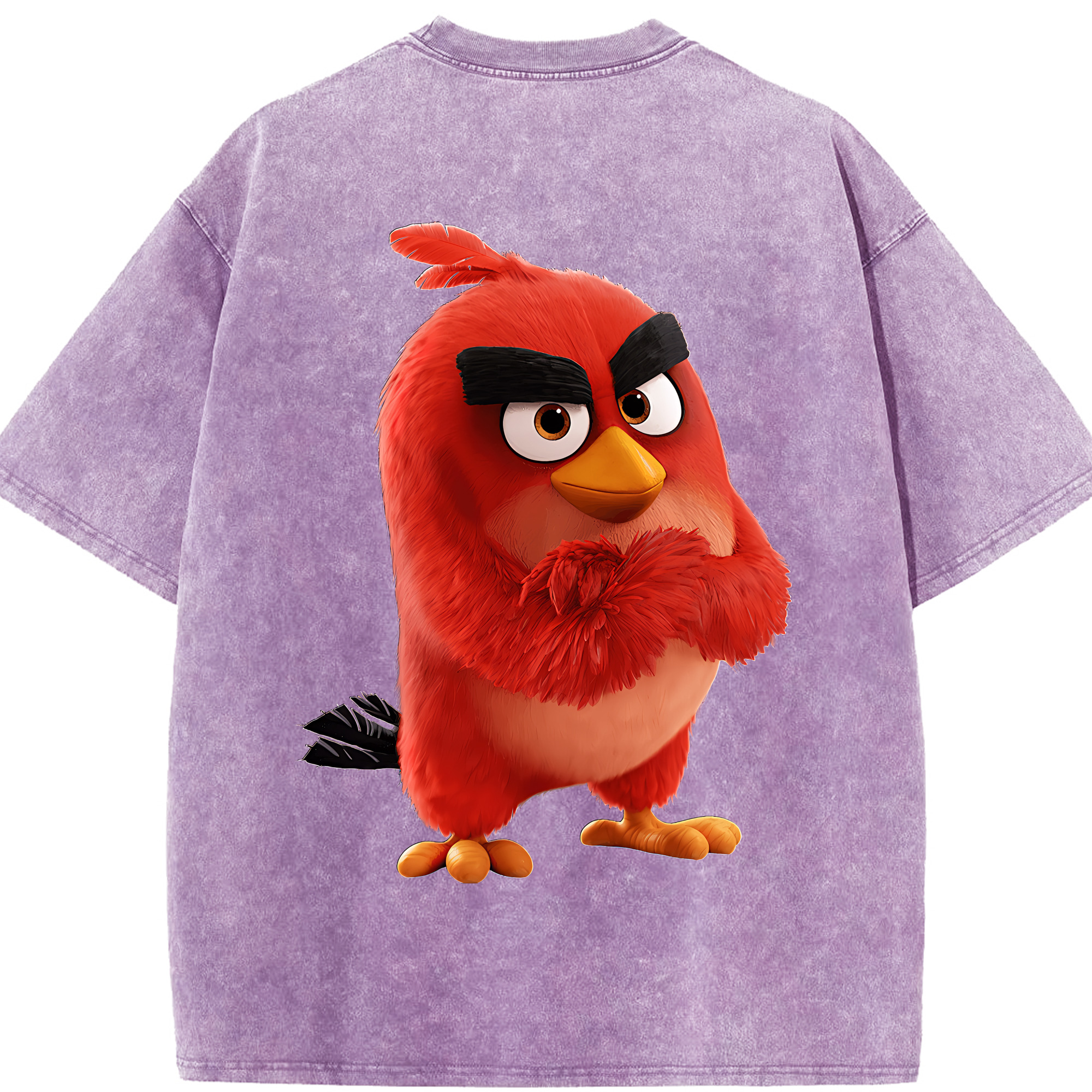 （画像用） Angry Birds アングリーバード 綿100% ヴィンテージ風 半袖Tシャツ（背面プリント）