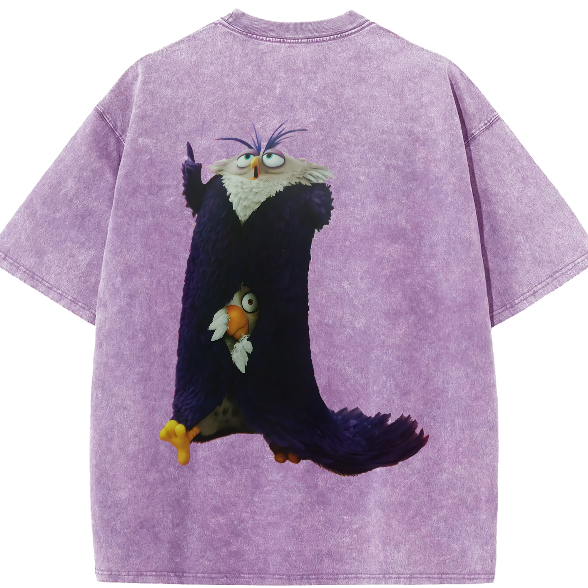 （画像用） Angry Birds アングリーバード 綿100% ヴィンテージ風 半袖Tシャツ（背面プリント）