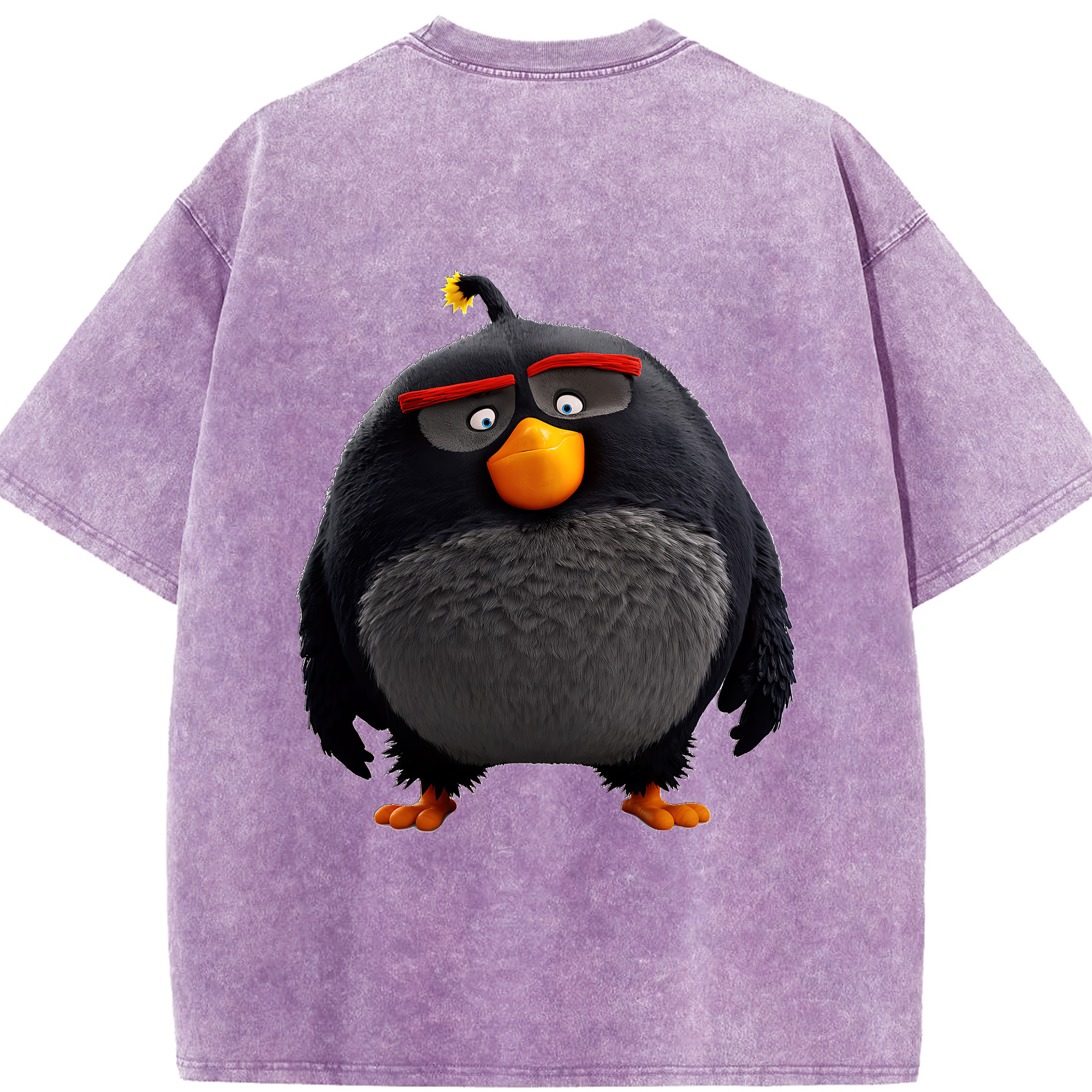 （画像用） Angry Birds アングリーバード 綿100% ヴィンテージ風 半袖Tシャツ（背面プリント）