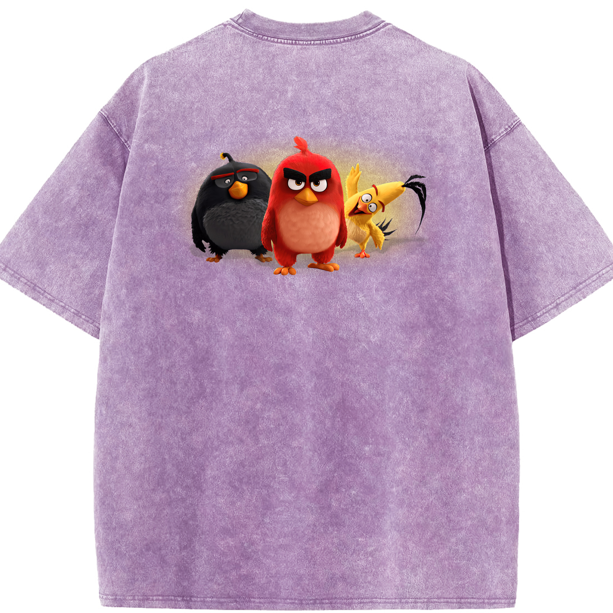 （画像用） Angry Birds アングリーバード 綿100% ヴィンテージ風 半袖Tシャツ（背面プリント）