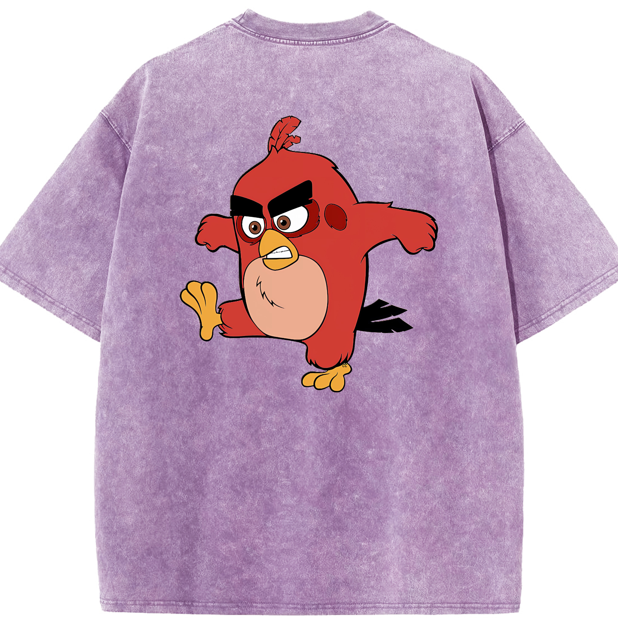 （画像用） Angry Birds アングリーバード 綿100% ヴィンテージ風 半袖Tシャツ（背面プリント）
