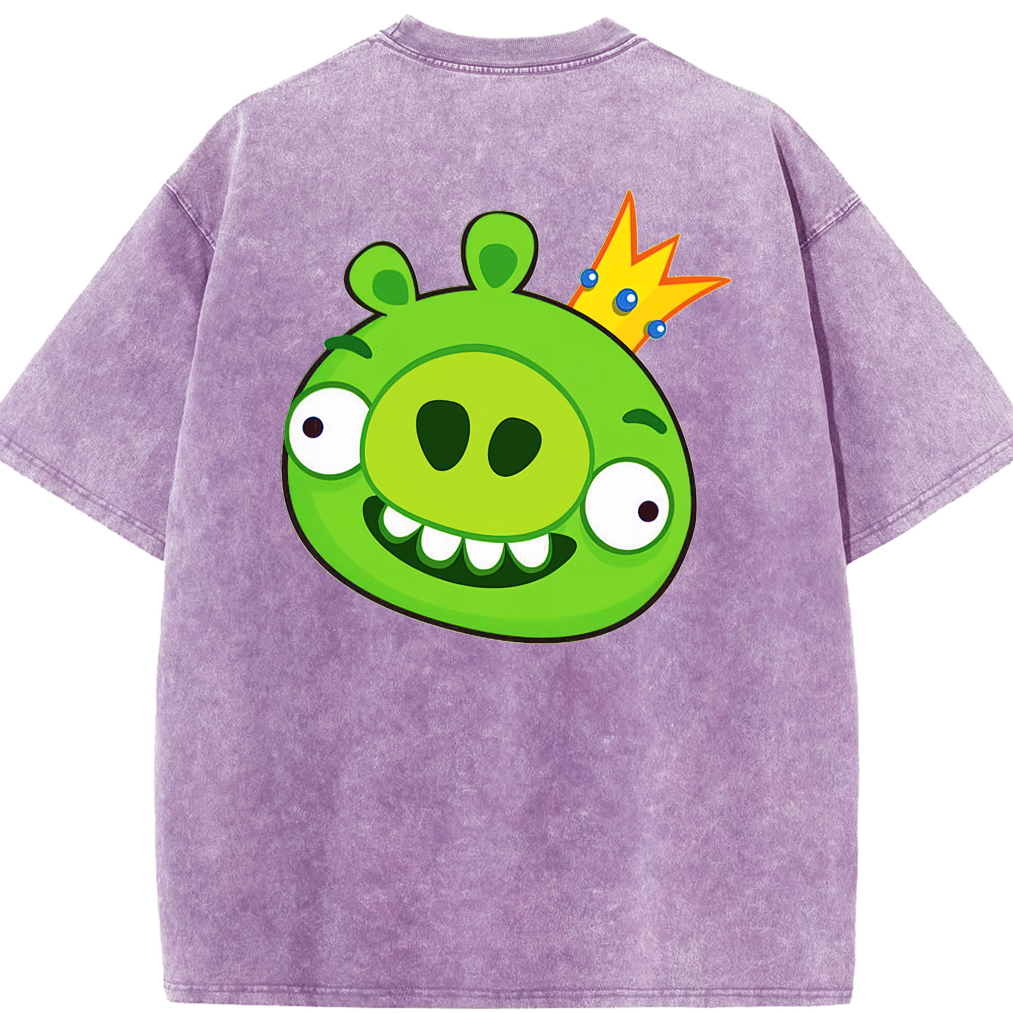 （画像用） Angry Birds アングリーバード 綿100% ヴィンテージ風 半袖Tシャツ（背面プリント）