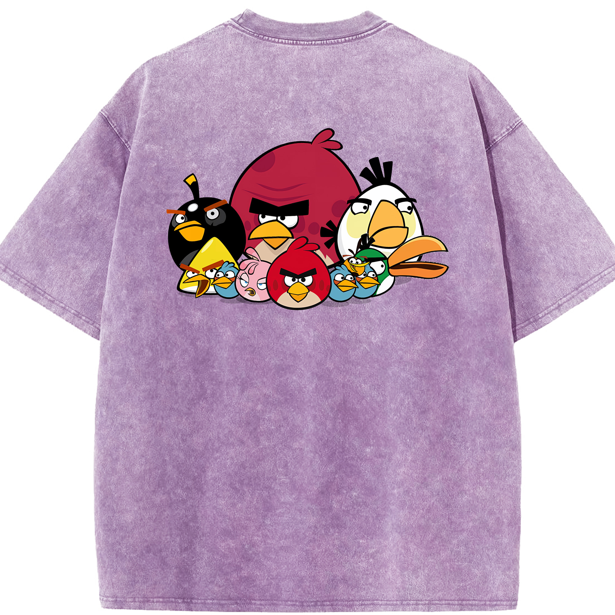 （画像用） Angry Birds アングリーバード 綿100% ヴィンテージ風 半袖Tシャツ（背面プリント）