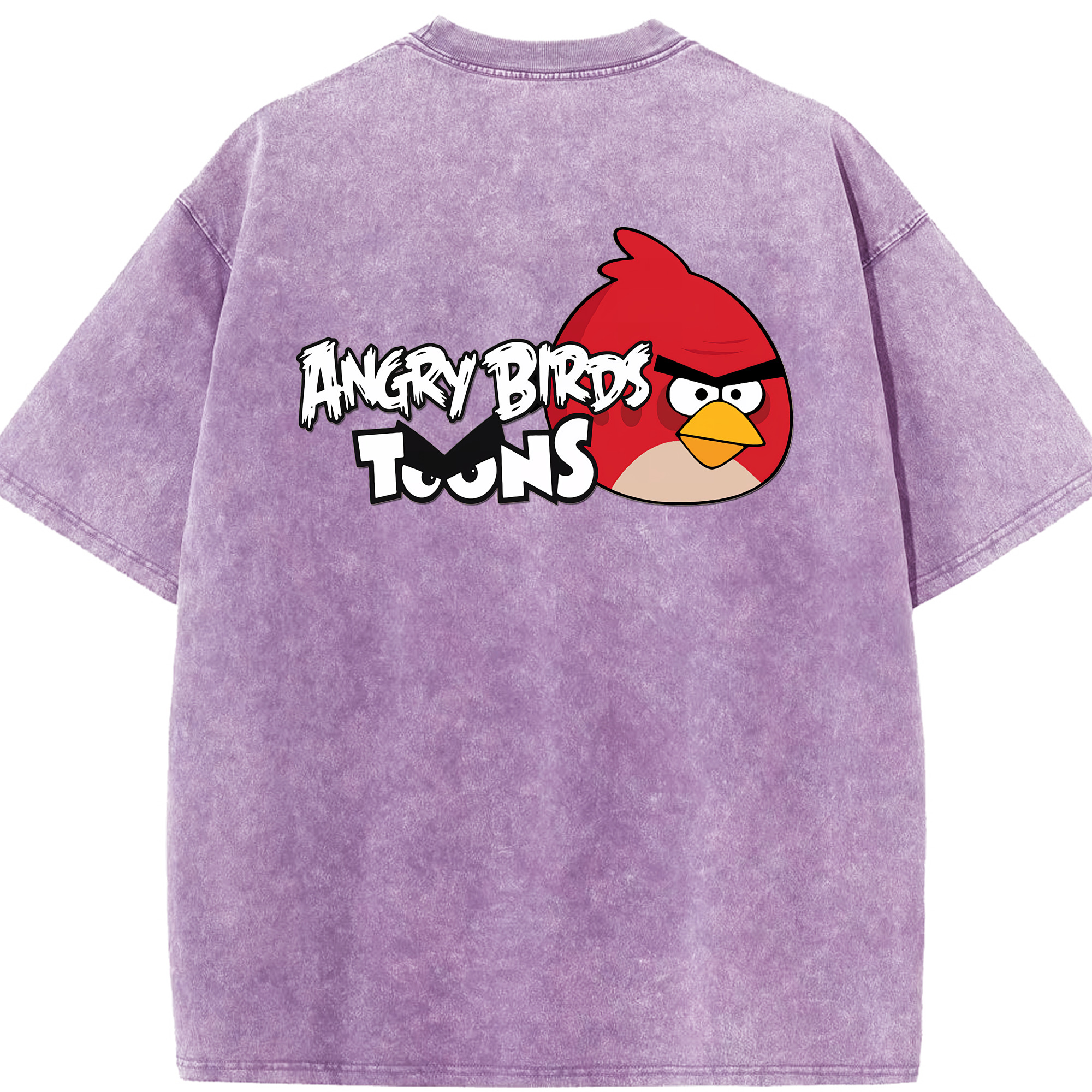 （画像用） Angry Birds アングリーバード 綿100% ヴィンテージ風 半袖Tシャツ（背面プリント）