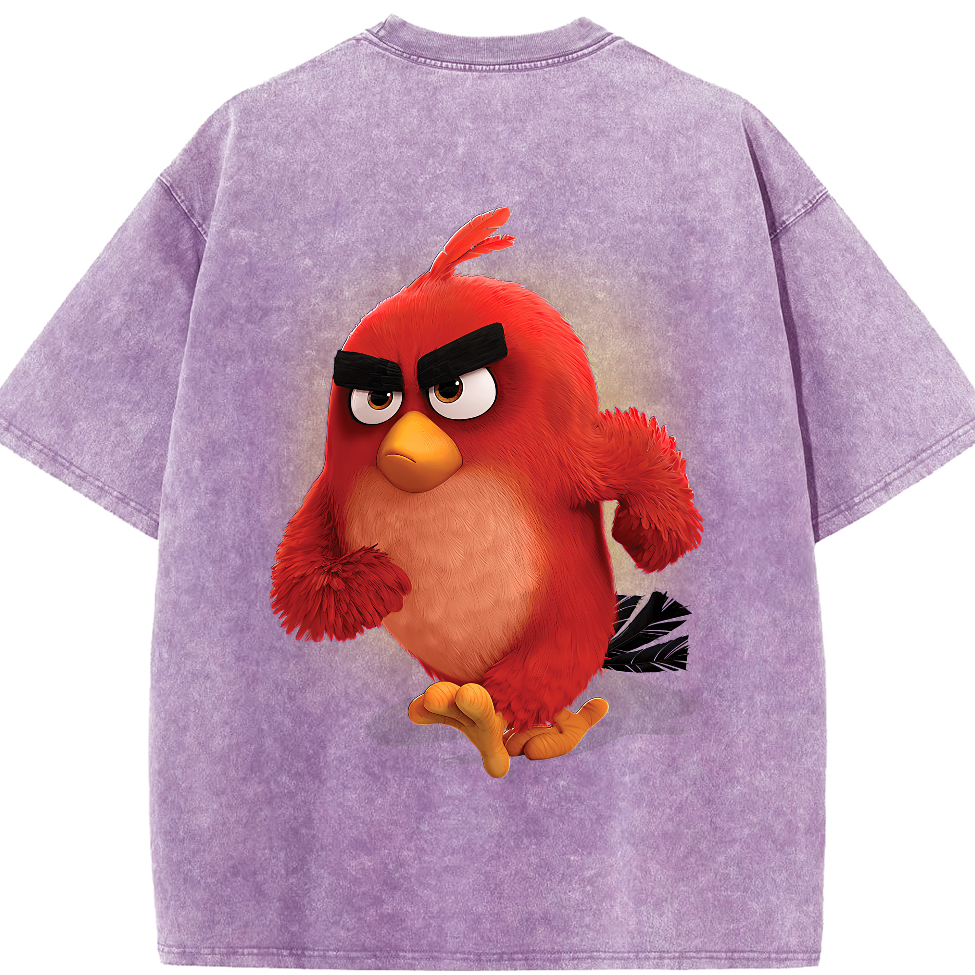 （画像用） Angry Birds アングリーバード 綿100% ヴィンテージ風 半袖Tシャツ（背面プリント）