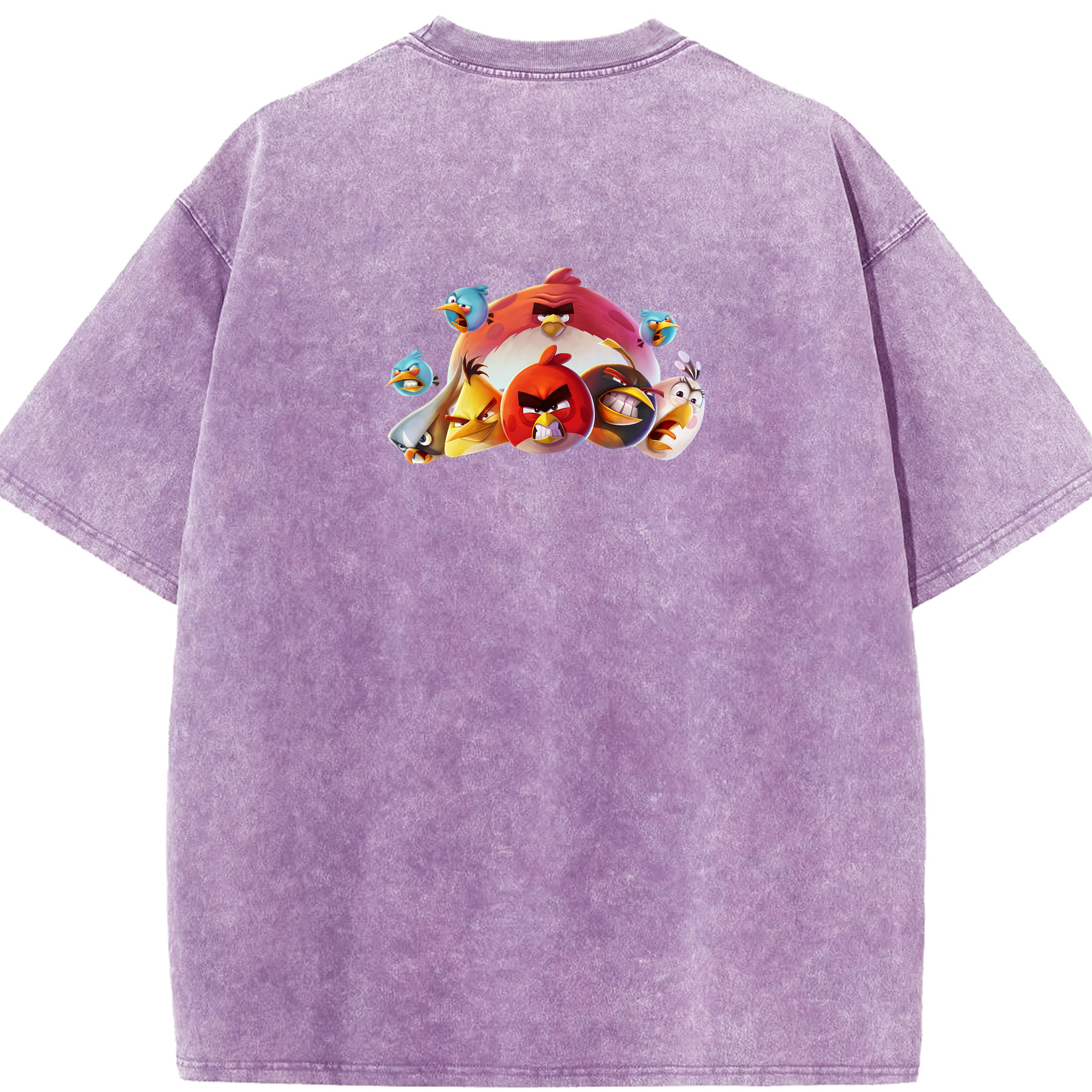 （画像用） Angry Birds アングリーバード 綿100% ヴィンテージ風 半袖Tシャツ（背面プリント）
