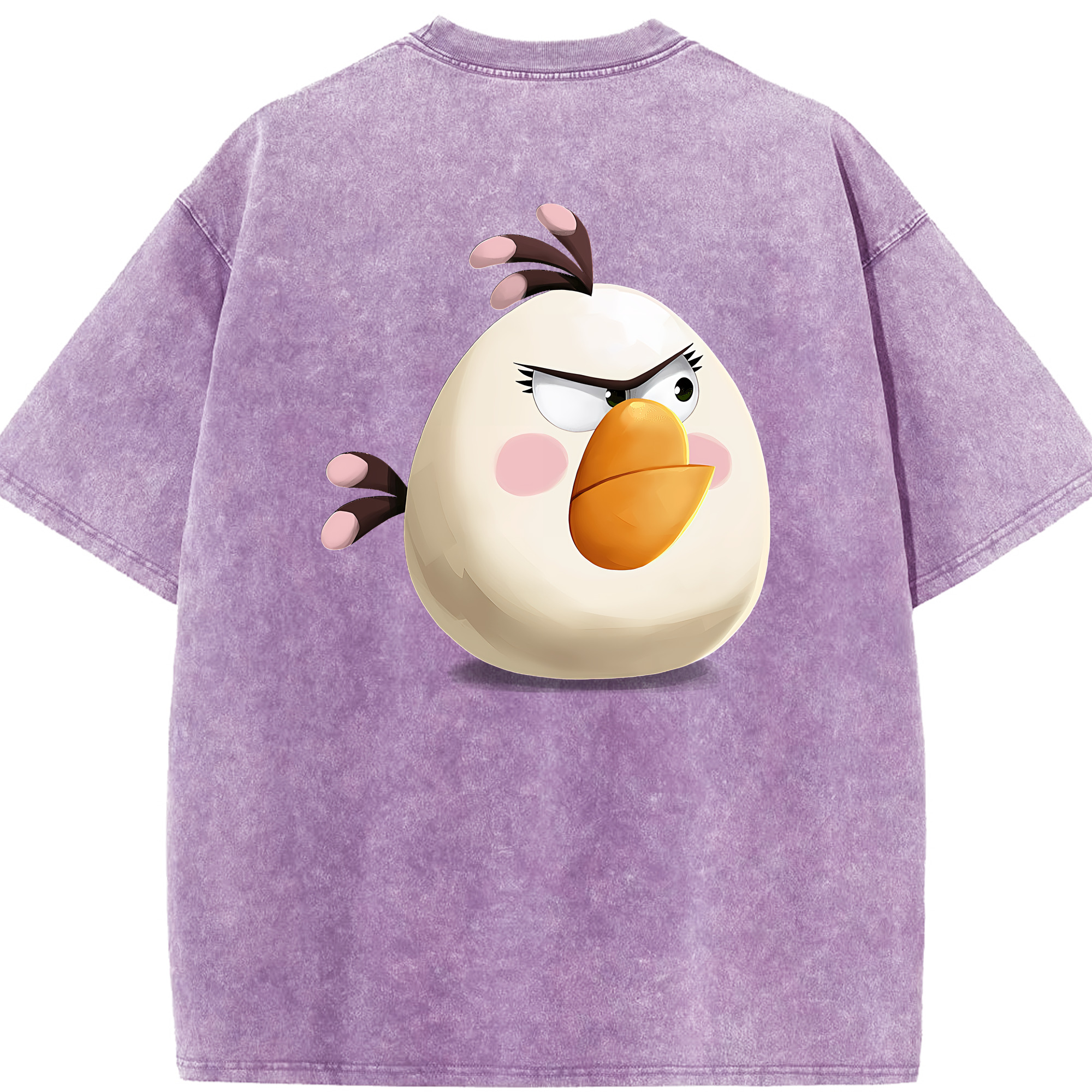 （画像用） Angry Birds アングリーバード 綿100% ヴィンテージ風 半袖Tシャツ（背面プリント）