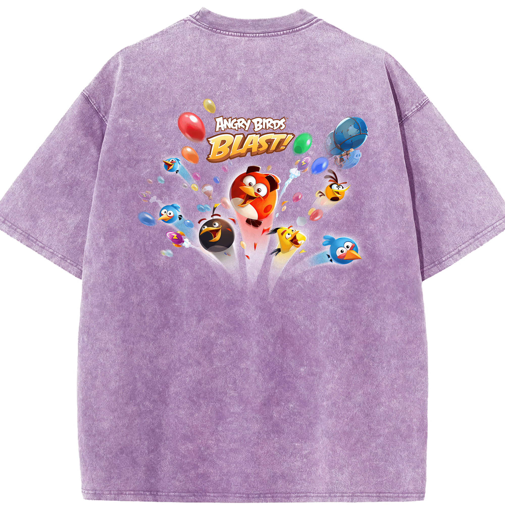 （画像用） Angry Birds アングリーバード 綿100% ヴィンテージ風 半袖Tシャツ（背面プリント）