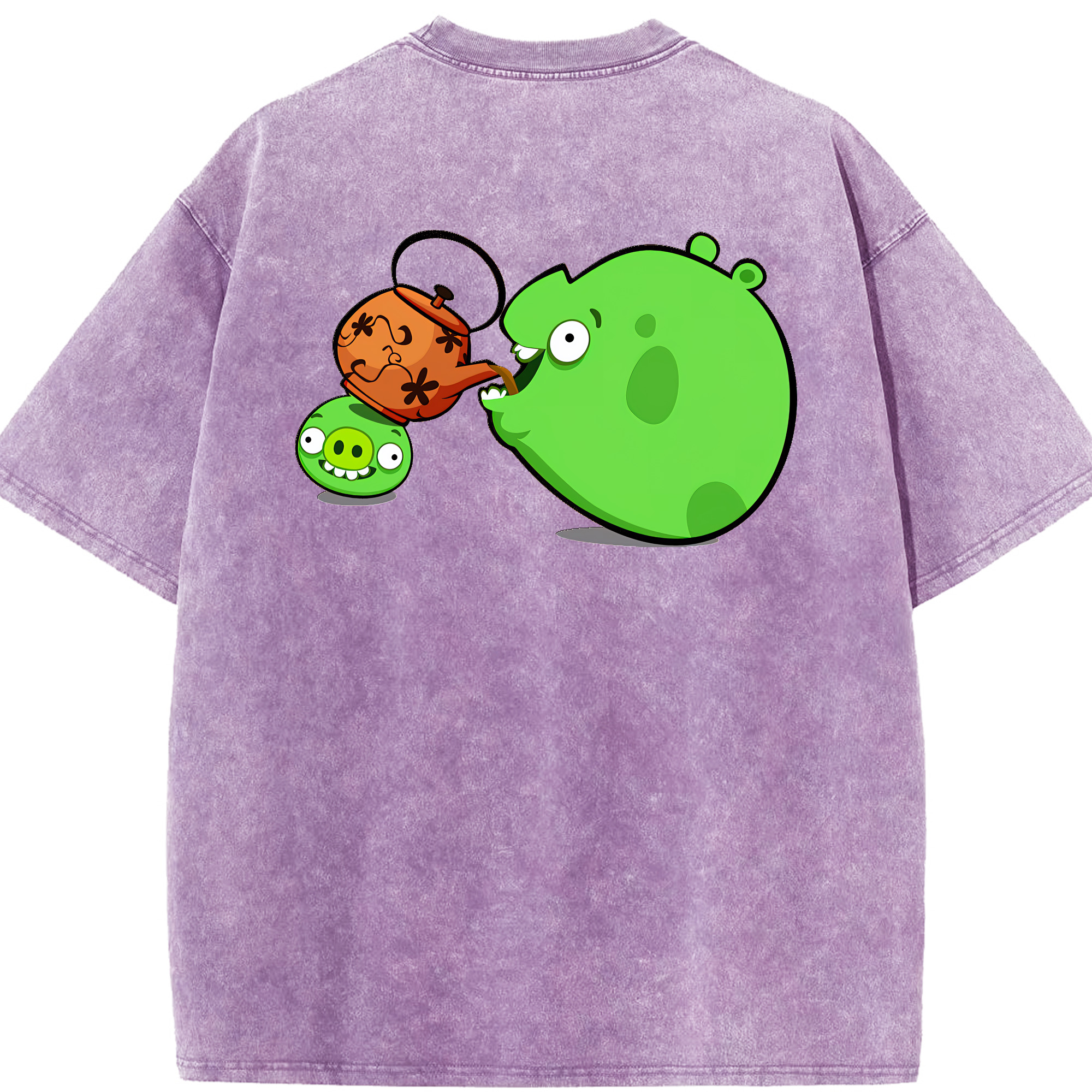 （画像用） Angry Birds アングリーバード 綿100% ヴィンテージ風 半袖Tシャツ（背面プリント）