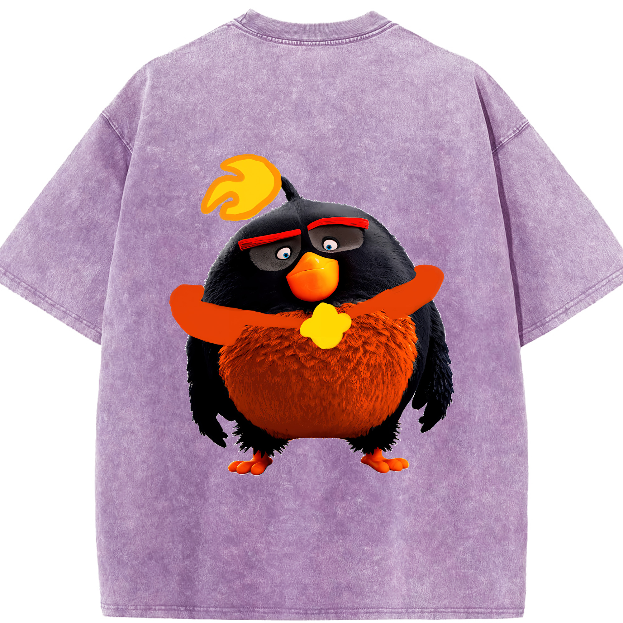 （画像用） Angry Birds アングリーバード 綿100% ヴィンテージ風 半袖Tシャツ（背面プリント）